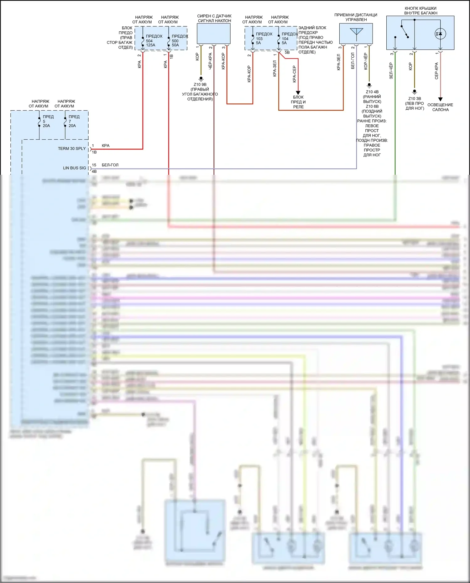 4 серия Gran Coupe BMW F36 (2013-2017): Электросхема центрального замка (1 из 3) 