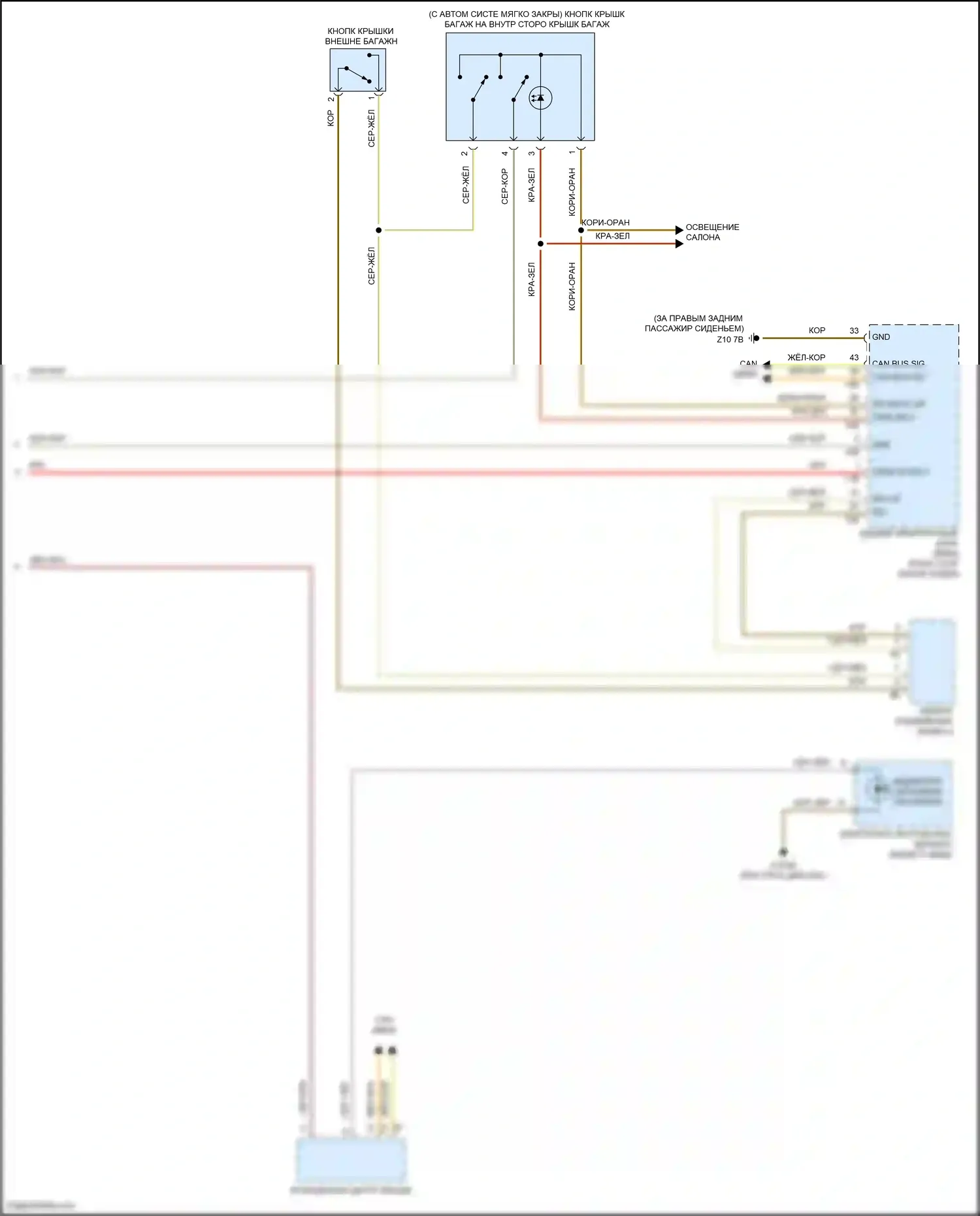4 серия Gran Coupe BMW F36 (2013-2017): Электросхема центрального замка (3 из 3) 