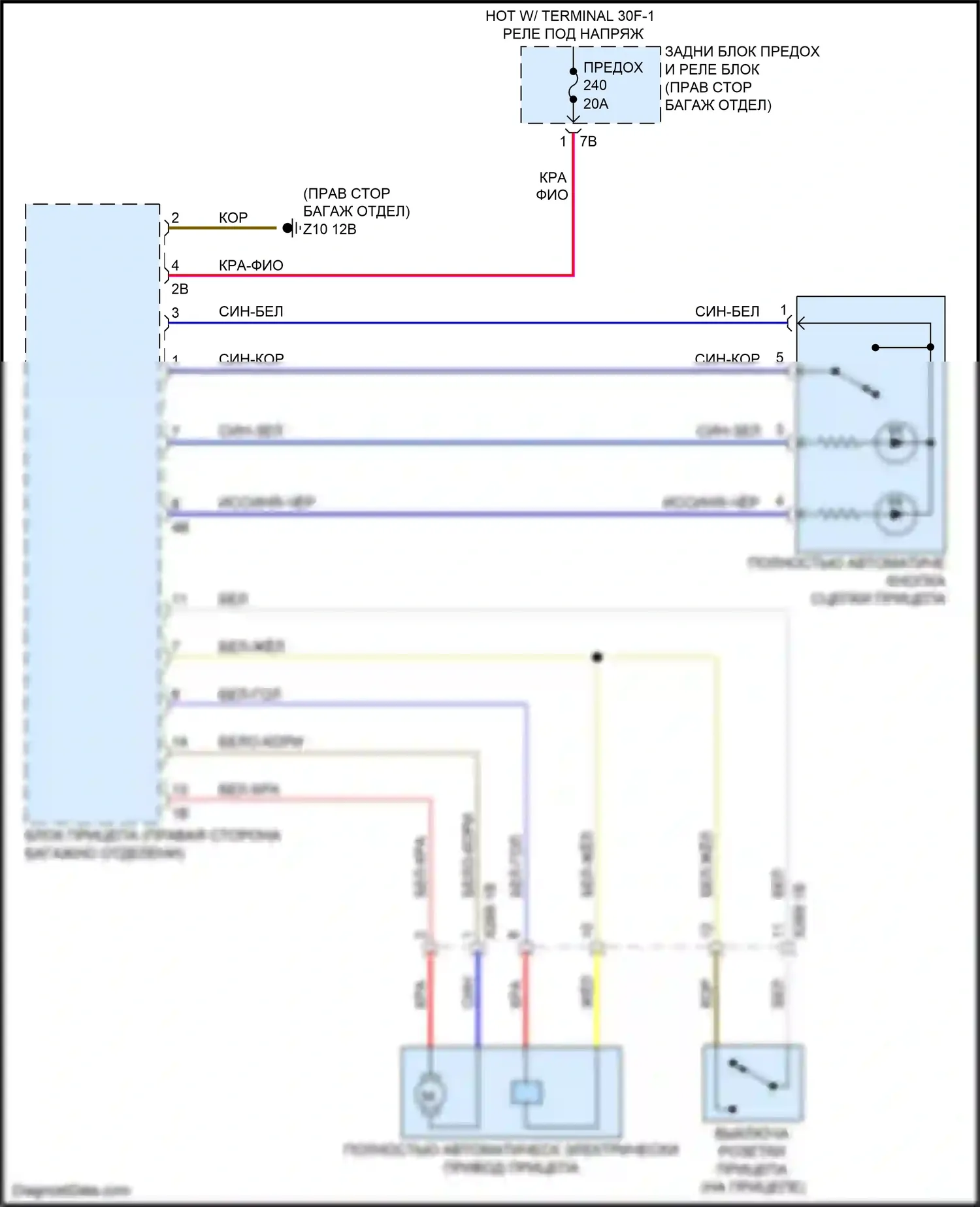 4 серия Gran Coupe BMW G26 (2020-2024): Электросхема активных управление кузовом и подвеской 