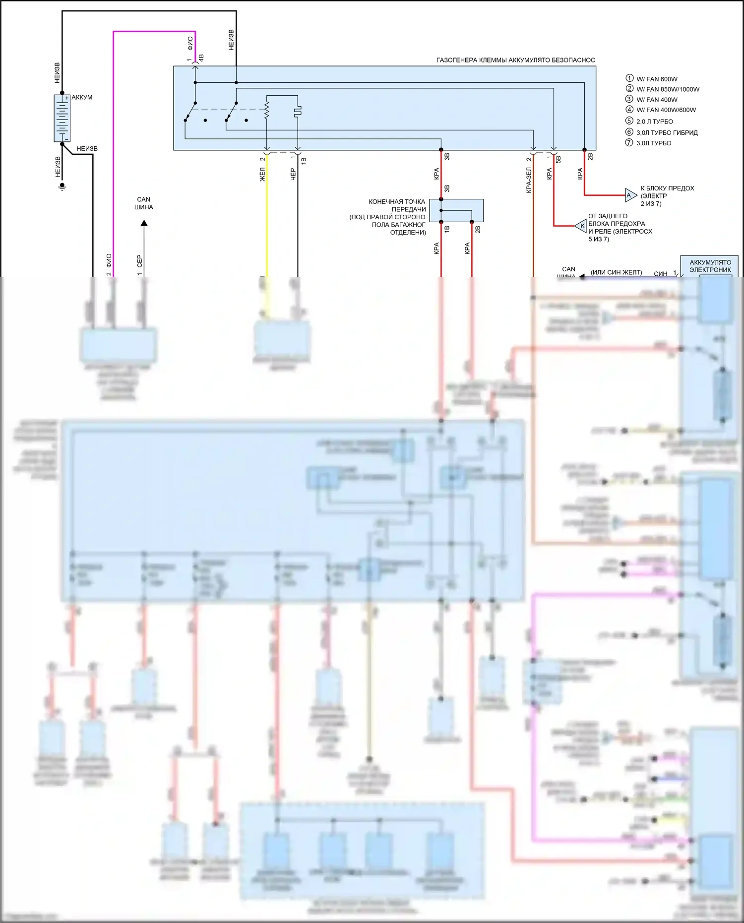 4 серия Gran Coupe BMW G26 (2020-2024): Электросхема блока предохранителей реле (1 из 7) 