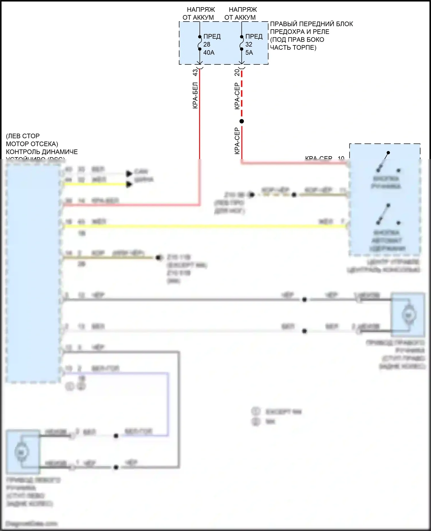 4 серия Gran Coupe BMW G26 (2020-2024): Электросхема блокировки селектора 