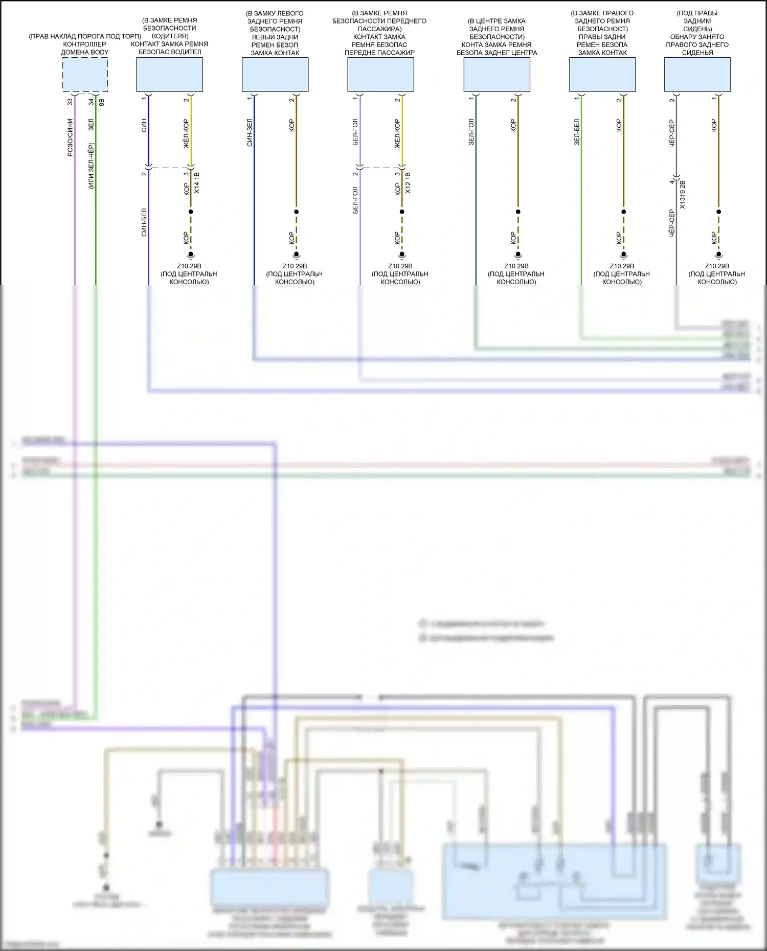 4 серия Gran Coupe BMW G26 (2020-2024): Электросхема подушек безопасности (2 из 4) 