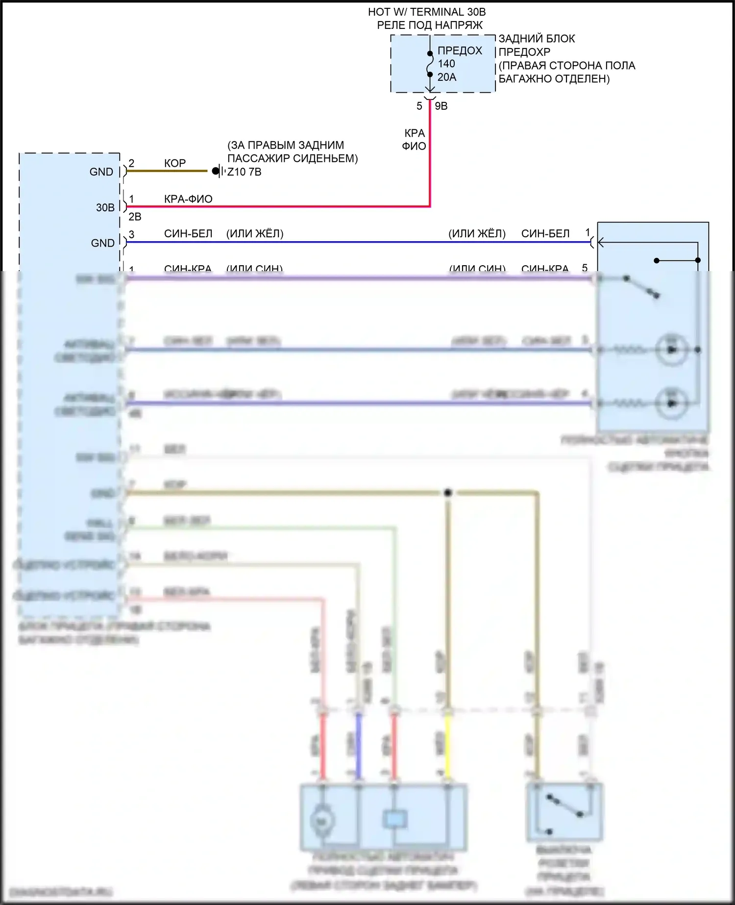 4 серия BMW F32/F33 рестайлинг (2017-2020): Электросхема активных управление кузовом и подвеской 