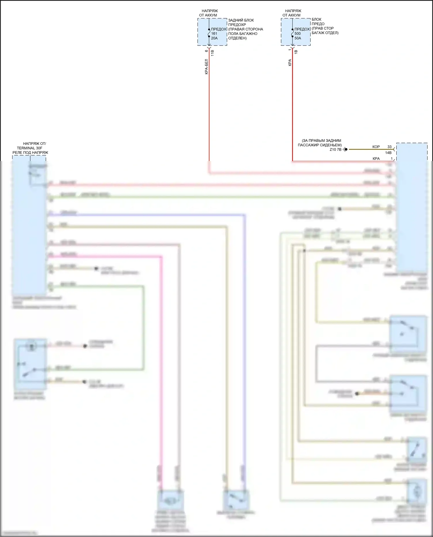 4 серия BMW F32/F33 рестайлинг (2017-2020): Электросхема открытия багажника и лючка топливного бака, кабриолет 