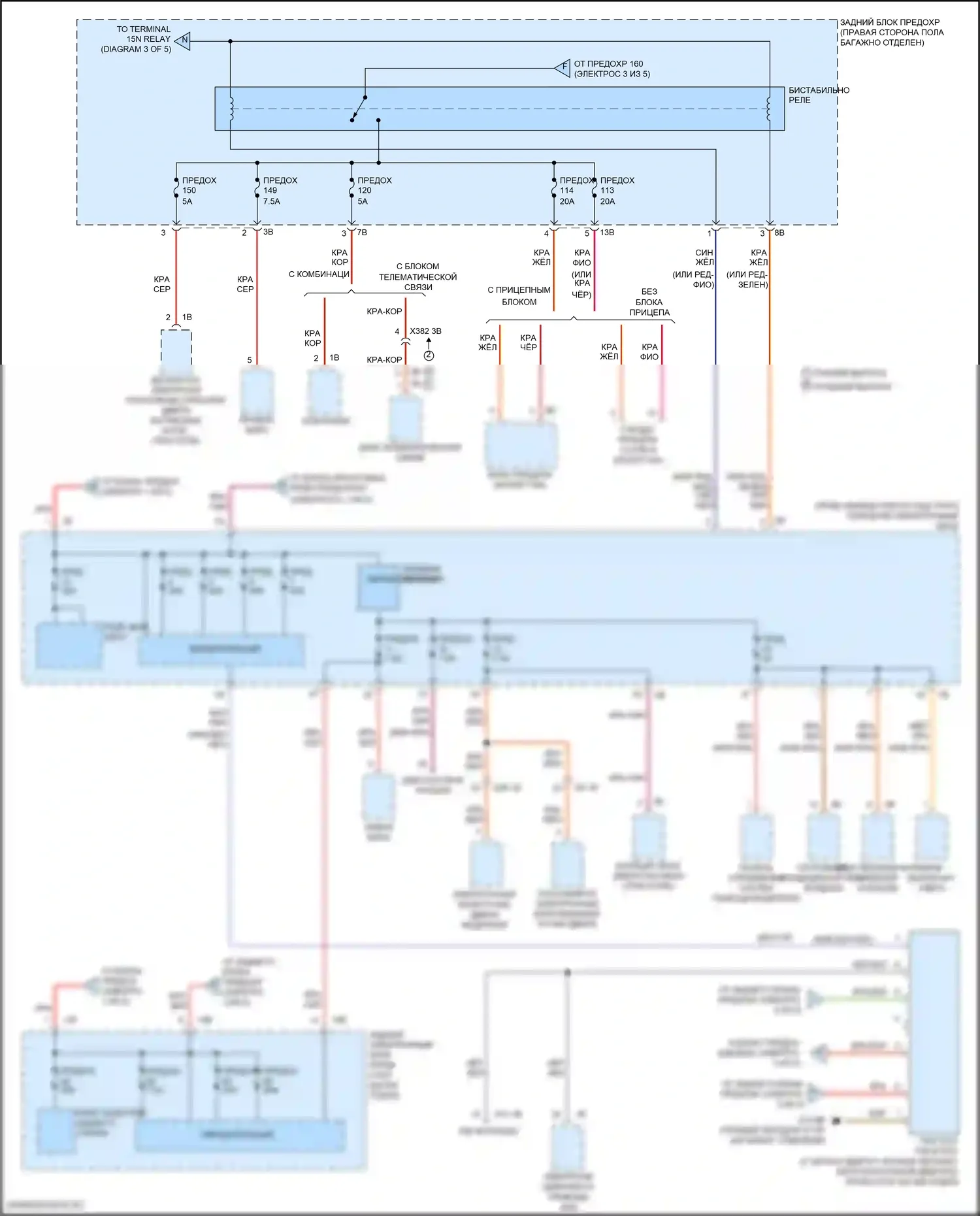 4 серия BMW F32/F33 рестайлинг (2017-2020): Электросхема блока предохранителей реле (4 из 5) 