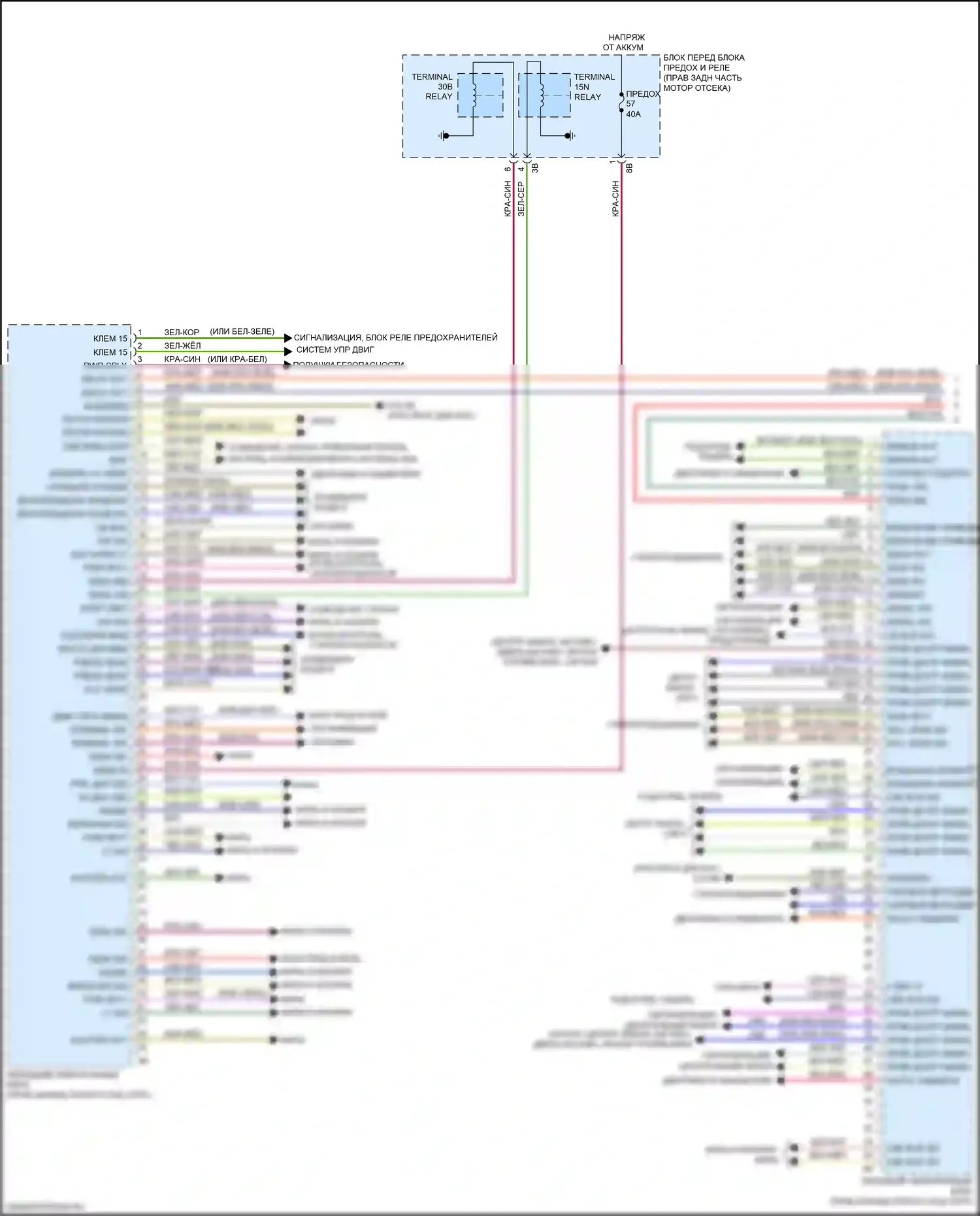 4 серия BMW F32/F33 рестайлинг (2017-2020): Электросхема переднего электронного блока управления (2 из 3) 