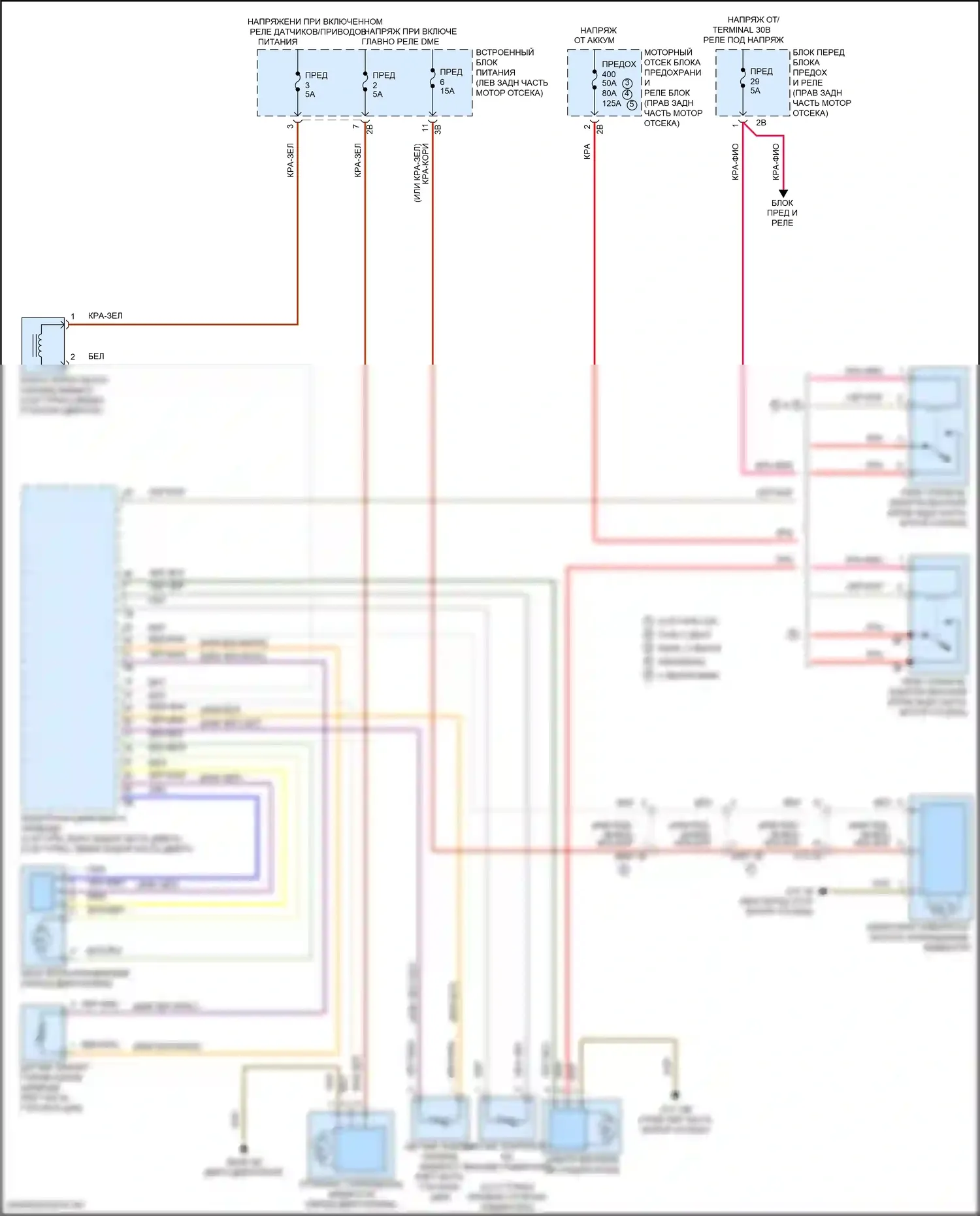4 серия BMW F32/F33 рестайлинг (2017-2020): Электросхема вентилятора охлаждения 