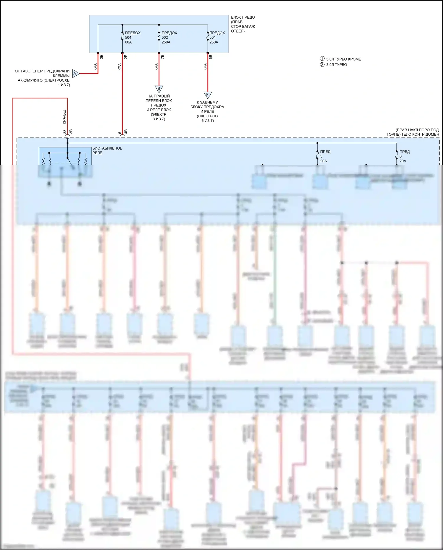 4 серия BMW G22/G23 (2020-2024): Электросхема блока предохранителей реле (2 из 7) 