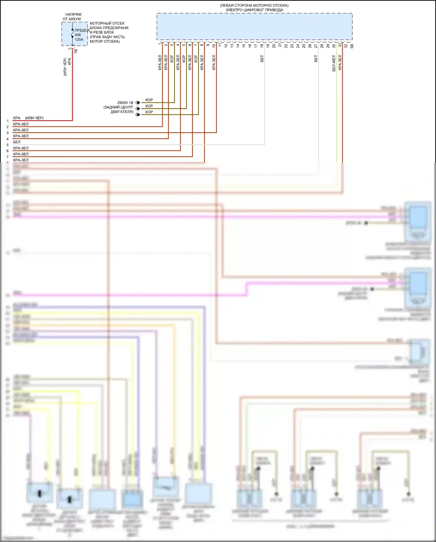 4 серия BMW G22/G23 (2020-2024): Электросхема двигателя 2.0л турбо (4 из 6) 