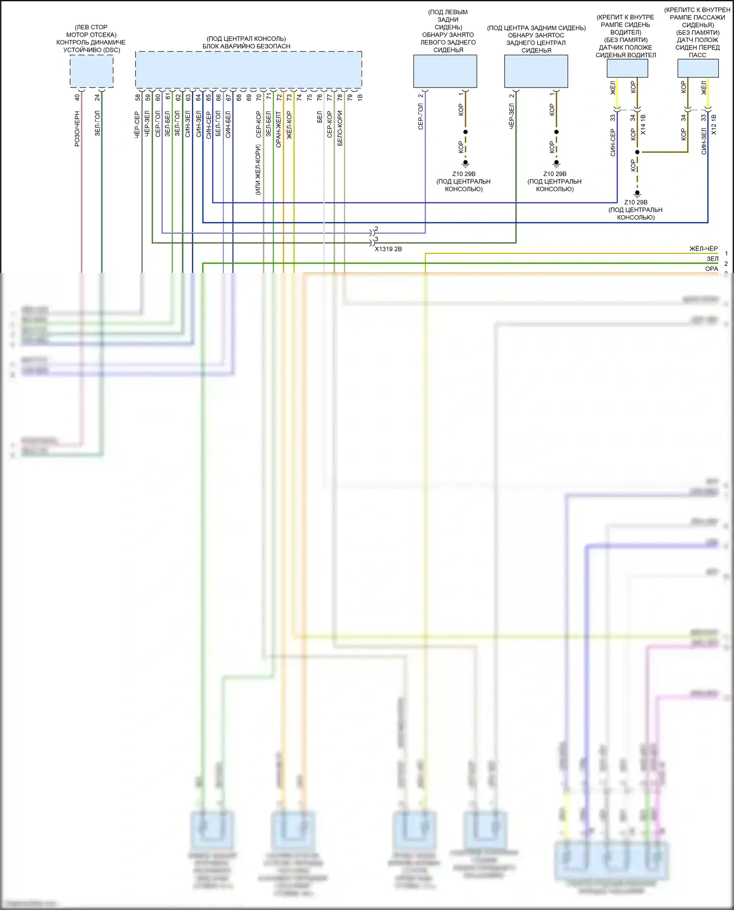4 серия BMW G22/G23 (2020-2024): Электросхема подушек безопасности (3 из 4) 