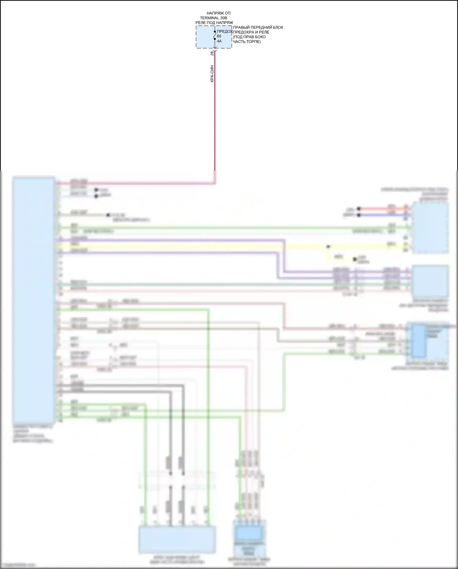4 серия BMW G22/G23 (2020-2024): Электросхема камеры кругового обзора 