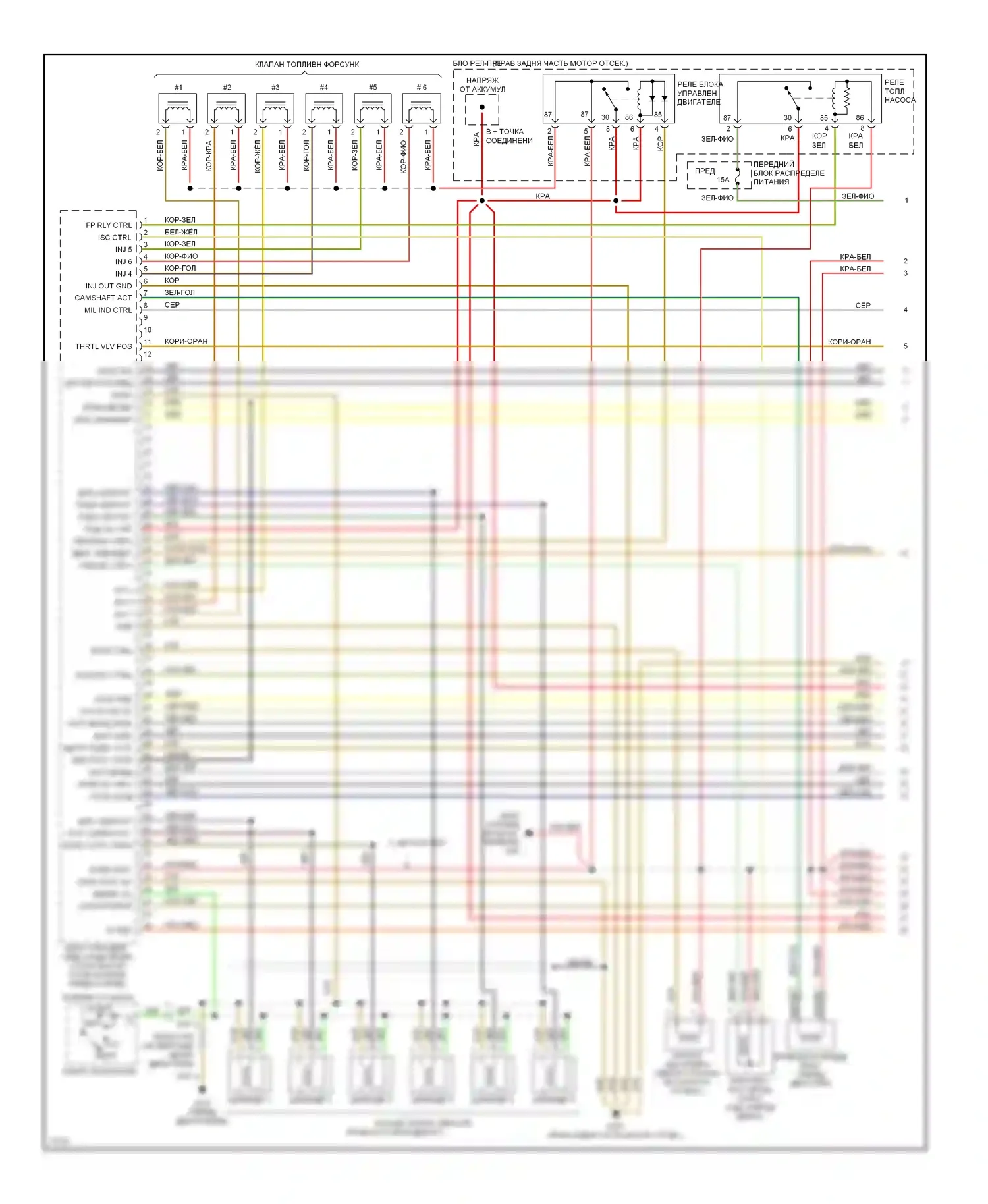 5 серия BMW E34 (1988-1996): Электросхема двигателя 2.5ls (1 из 2) 
