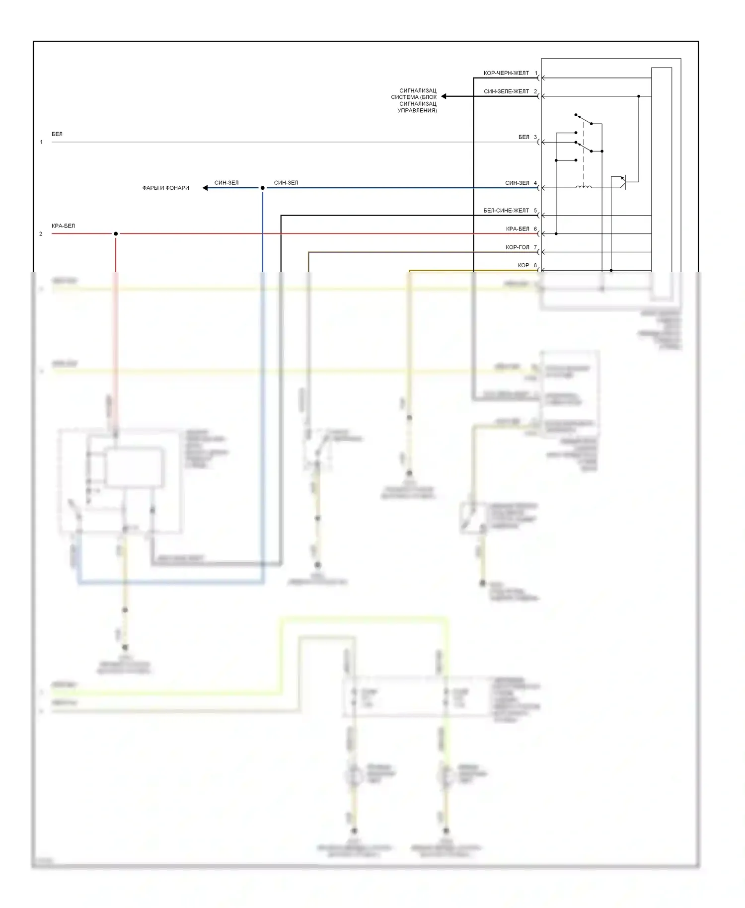 5 серия BMW E34 (1988-1996): Электросхема фар, без дрели (2 из 2) 