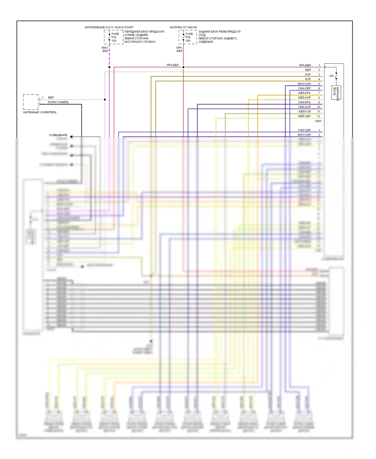 5 серия BMW E34 (1988-1996): Магнитола электросхем 