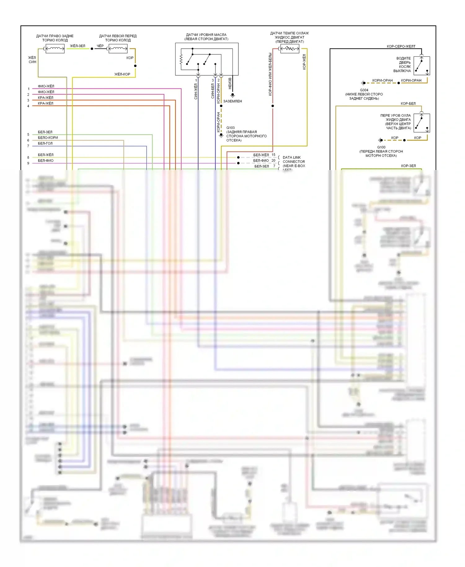 5 серия BMW E34 (1988-1996): Электросхема приборной панели (2 из 2) 