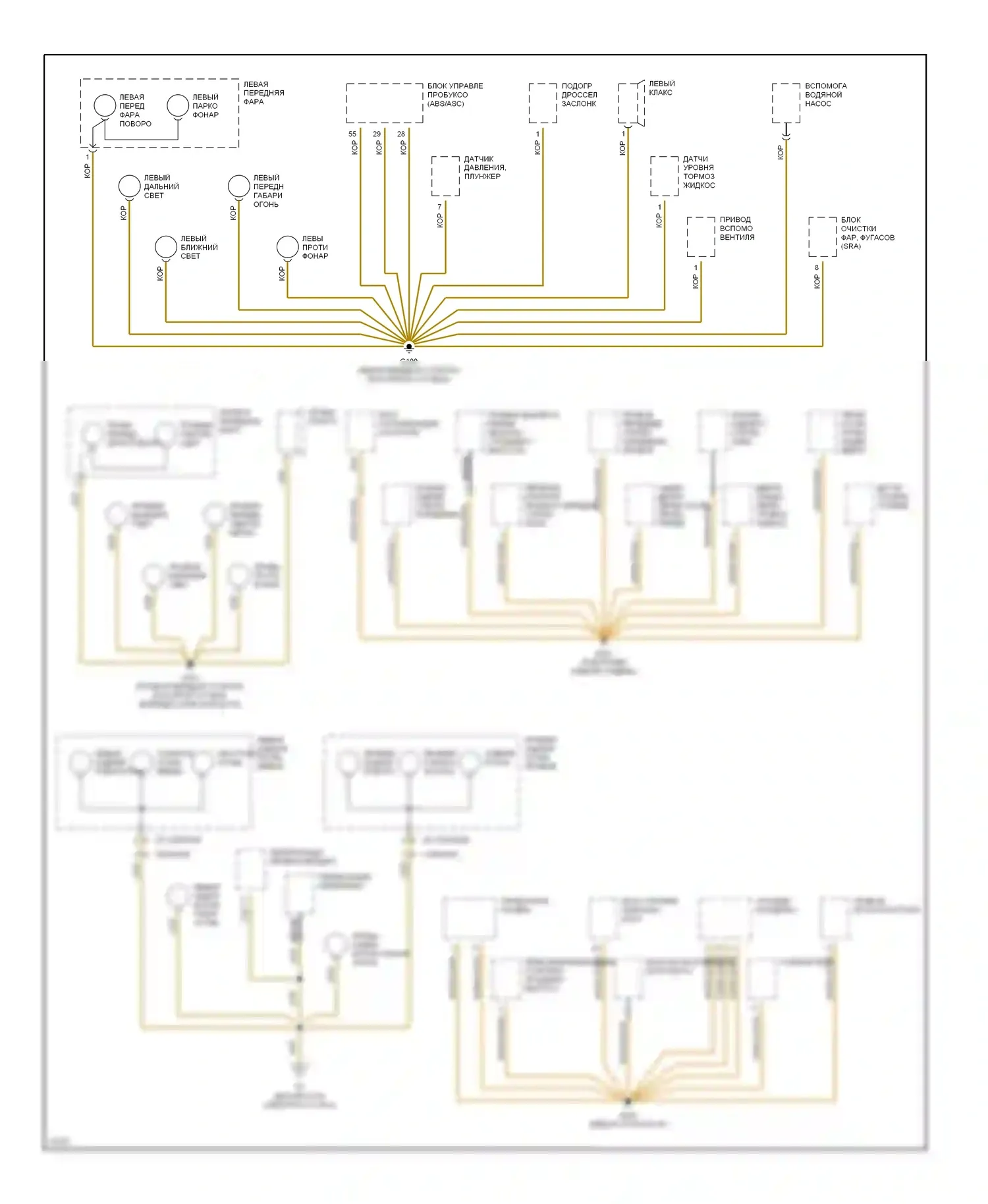5 серия BMW E34 (1988-1996): Электросхема разводки массы (5 из 6) 