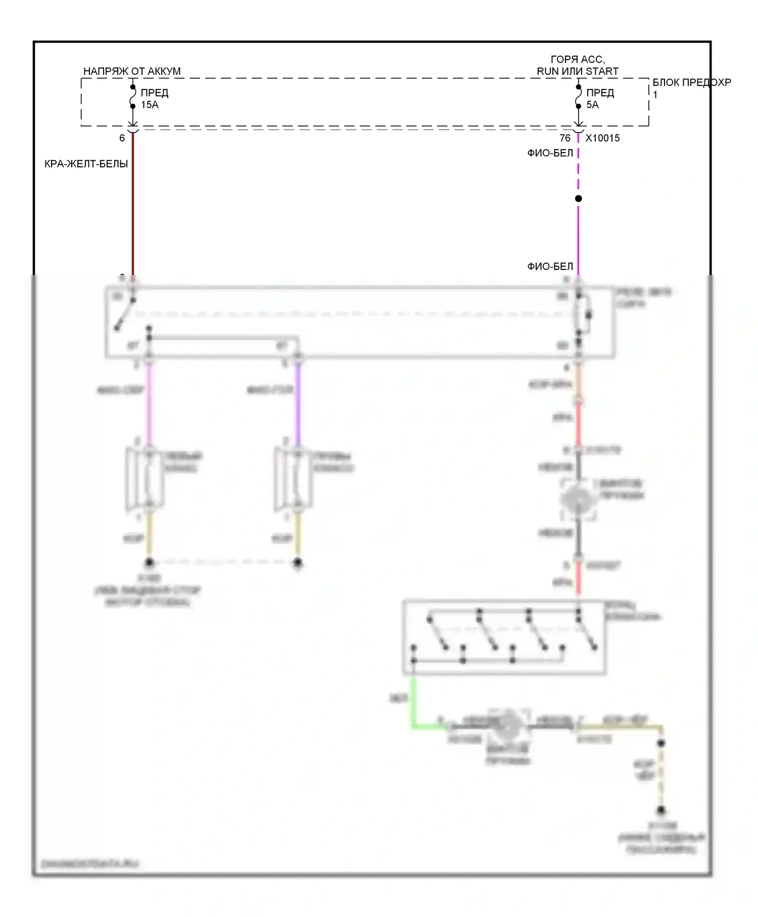 5 серия BMW E39 рестайлинг (2000-2004): Электросхема клаксона 