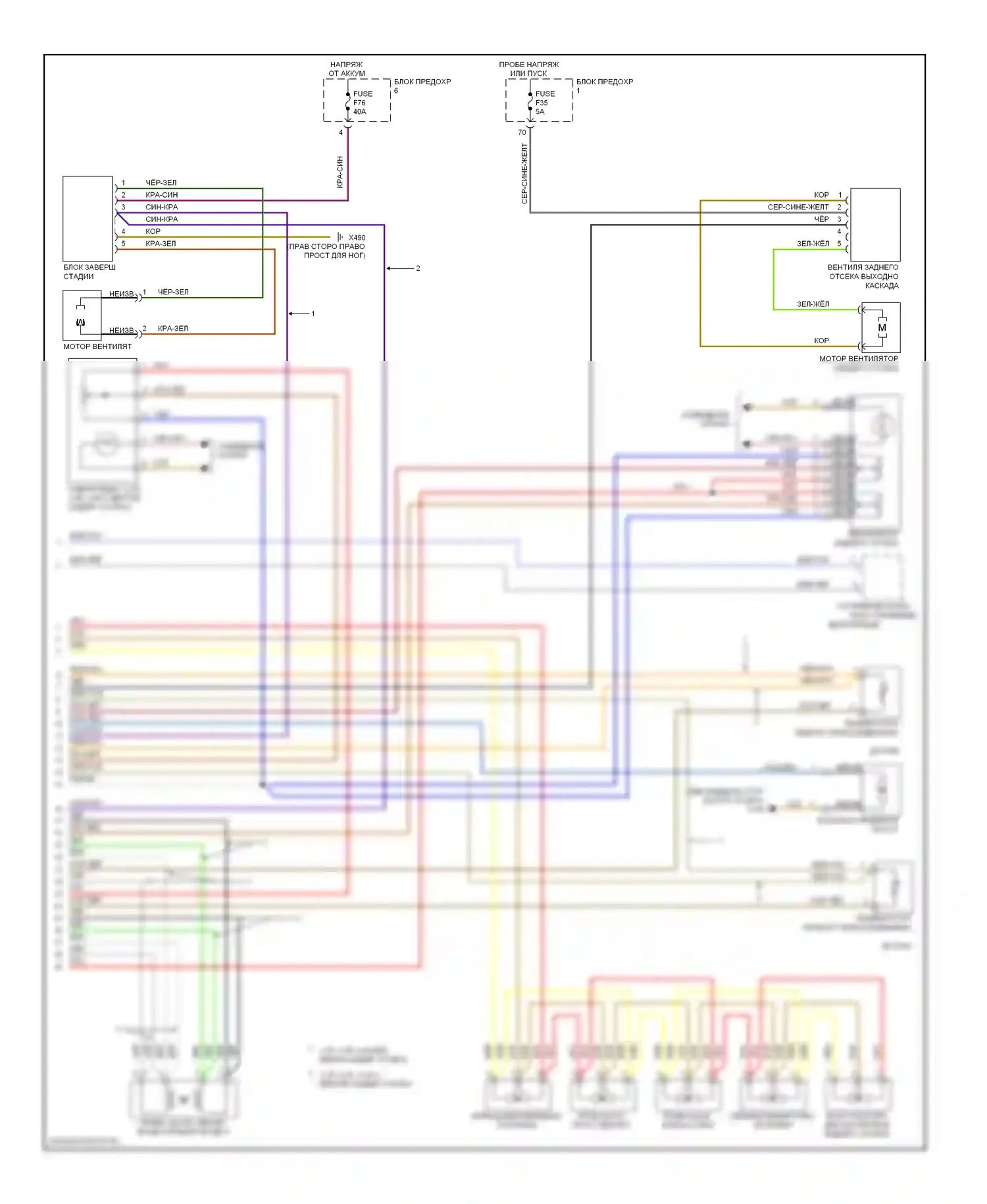 5 серия BMW E39 рестайлинг (2000-2004): Электросхема климат контроля (2 из 2) 