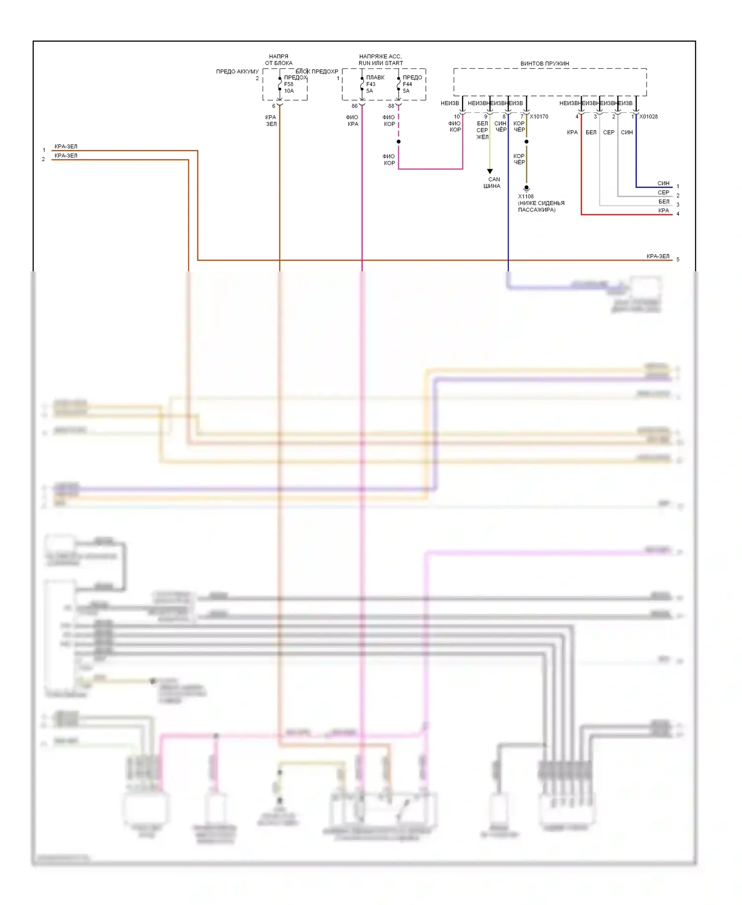5 серия BMW E39 рестайлинг (2000-2004): Электросхема магнитолы премиум-класса, седан с верхней магнитолой hifi (2 из 3) 