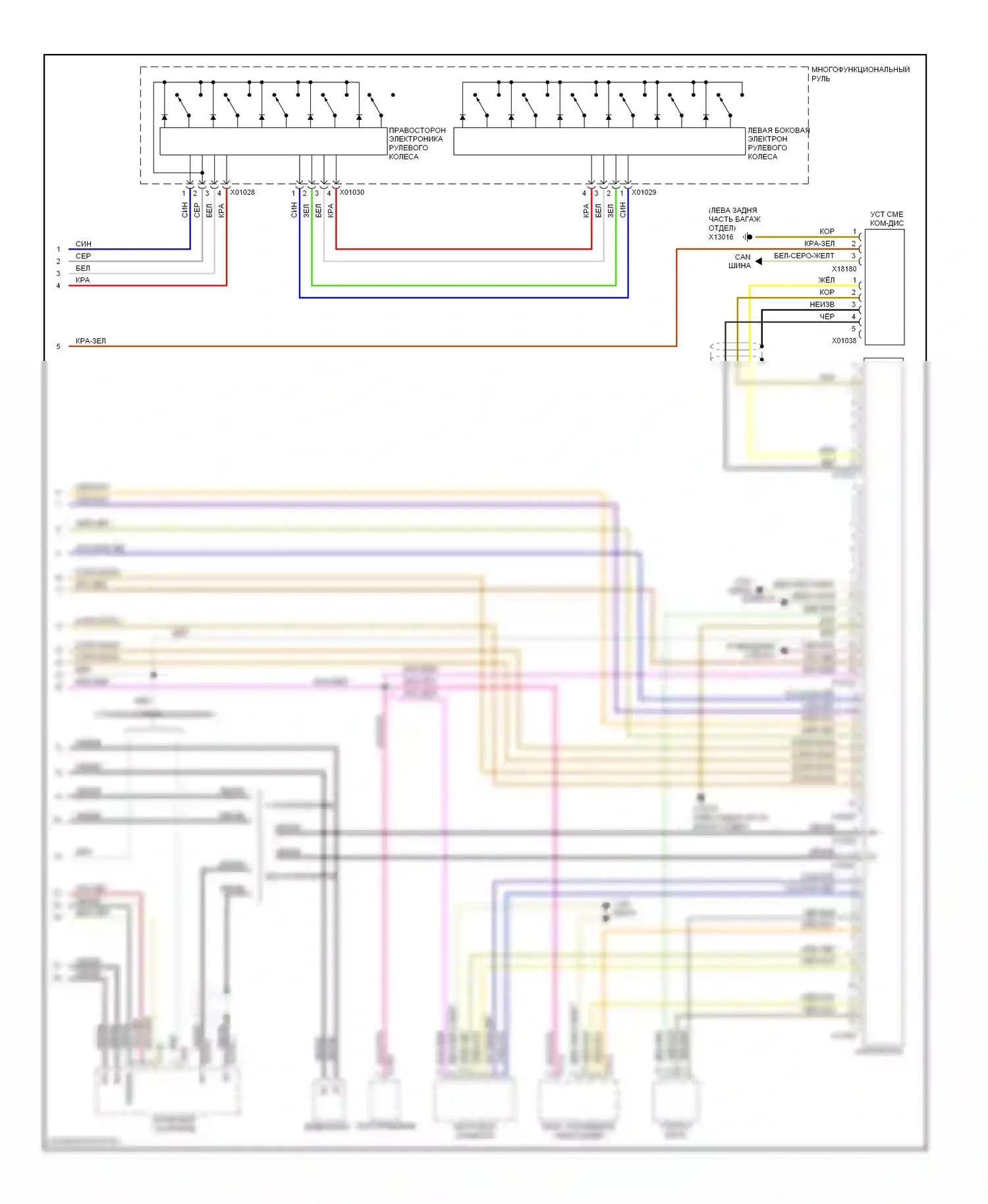 5 серия BMW E39 рестайлинг (2000-2004): Электросхема магнитолы премиум класса, вагон с магнитолой hifi (3 из 3) 