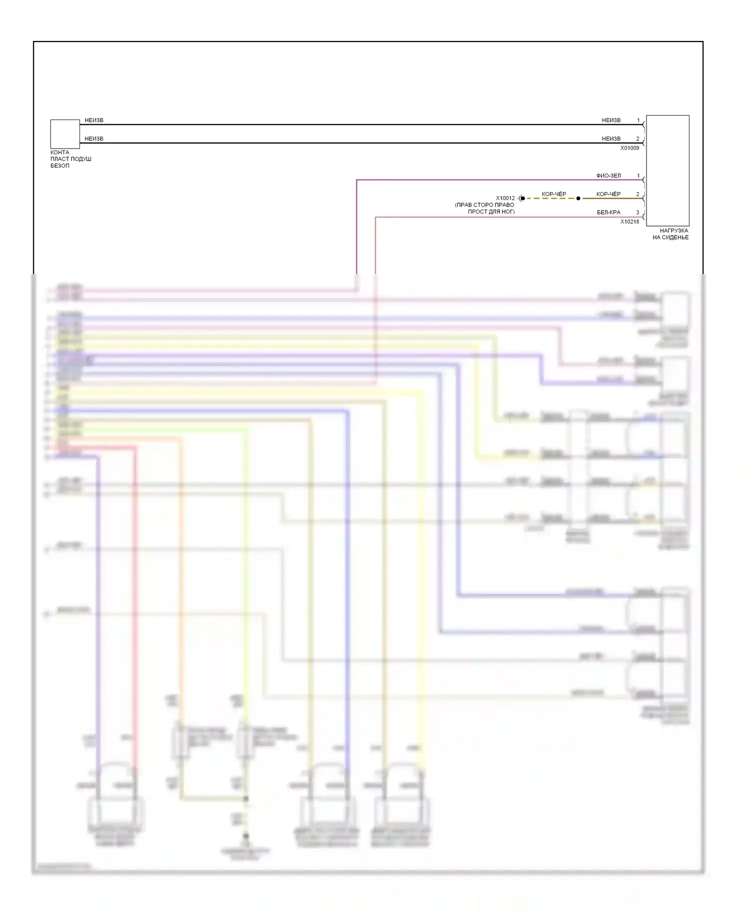 5 серия BMW E39 рестайлинг (2000-2004): Электросхема подушек безопасности (2 из 2) 
