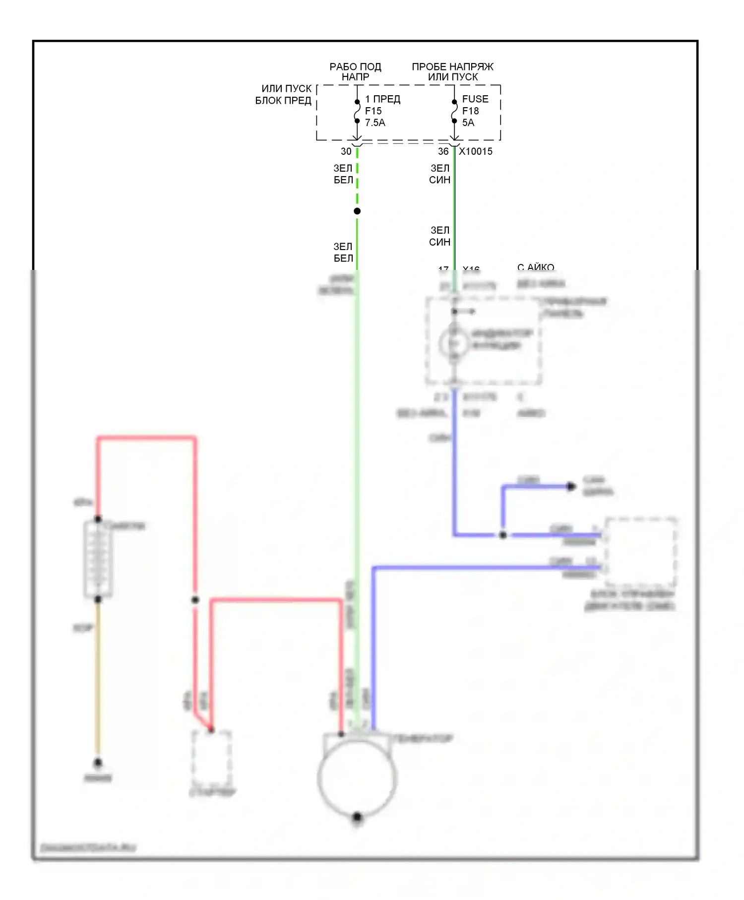 5 серия BMW E39 рестайлинг (2000-2004): Электросхема генератора 