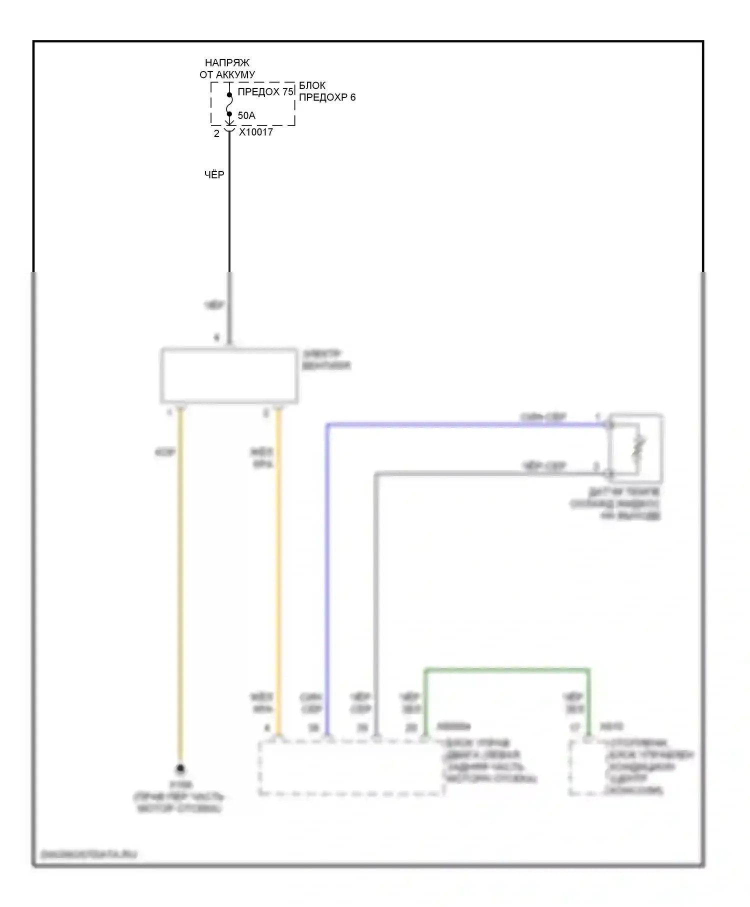 5 серия BMW E39 рестайлинг (2000-2004): Электросхема вентилятора охлаждения 