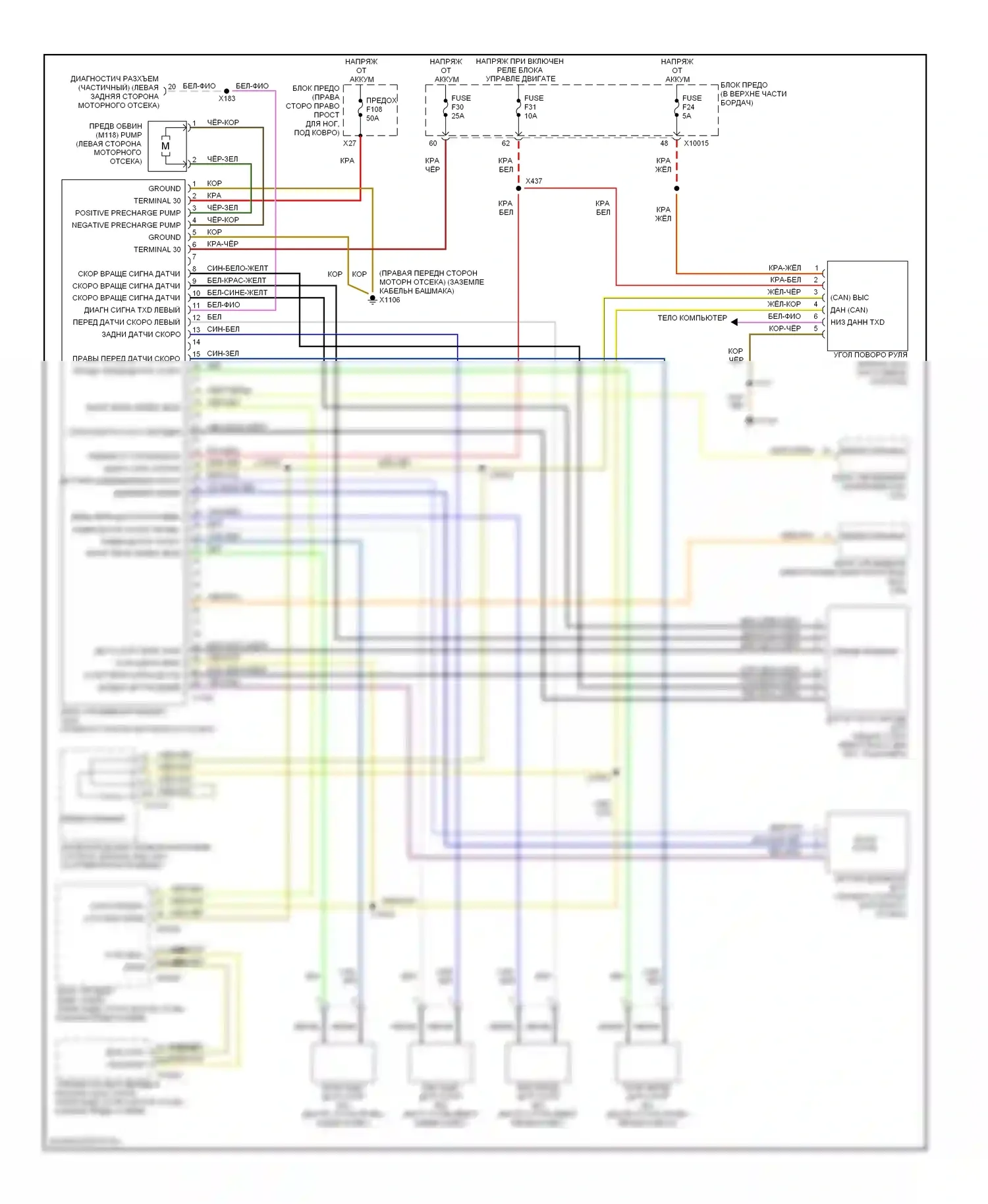 5 серия BMW E39 (1995-2000): Антиблокировочная система abs электросхема с динамическим контролем устойчивости 