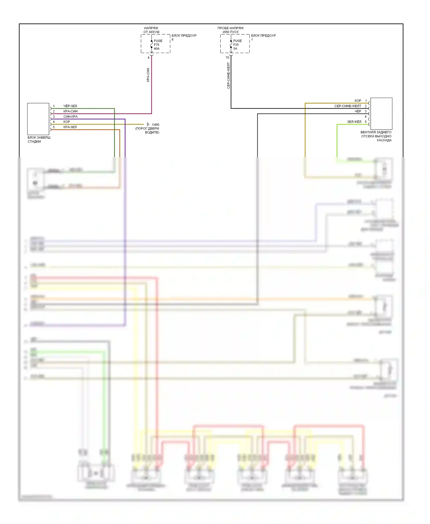 5 серия BMW E39 (1995-2000): Электросхема климат контроля (2 из 2) 