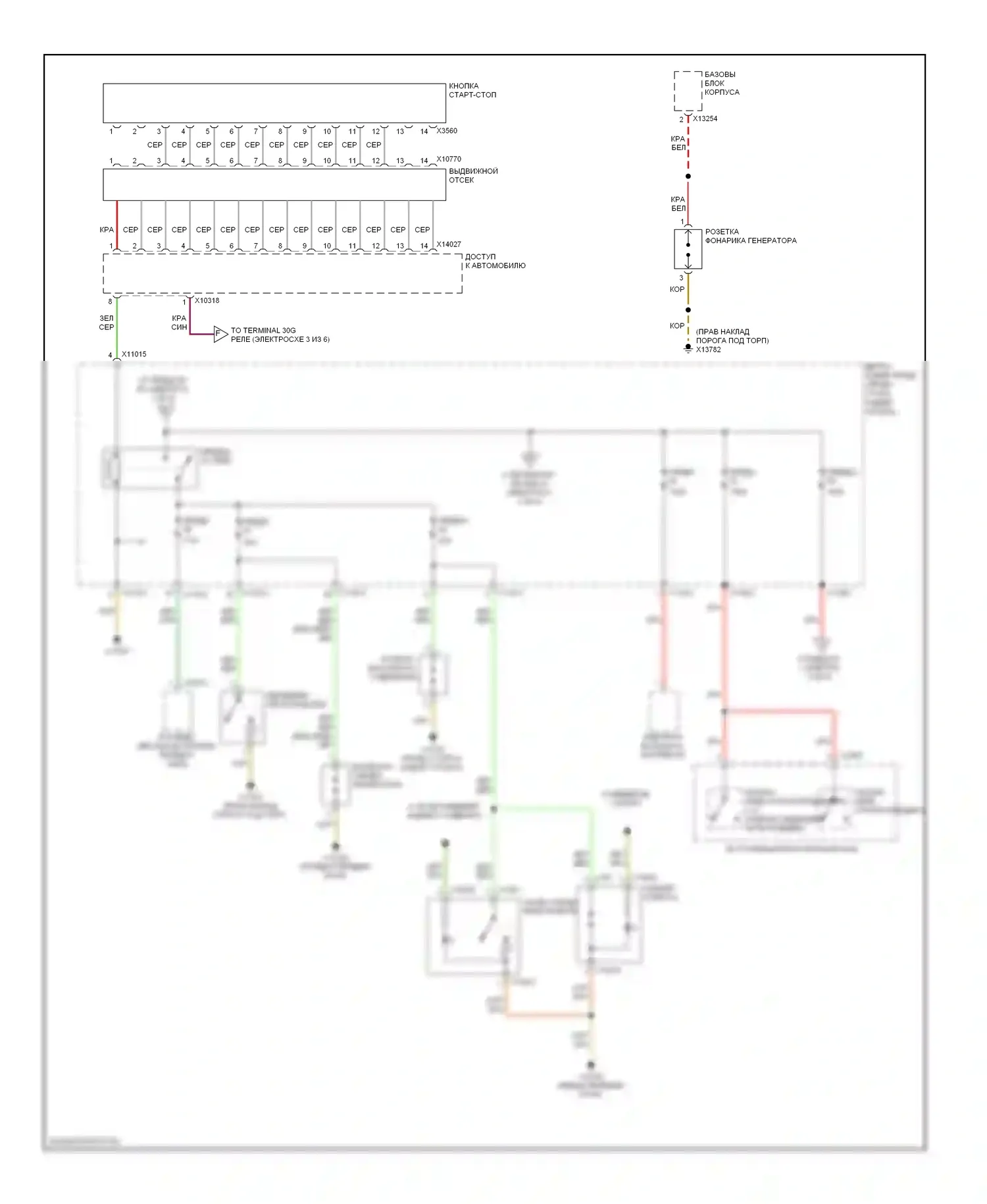 5 серия BMW E60/E61 рестайлинг (2007-2010): Электросхема блока предохранителей реле (2 из 6) 