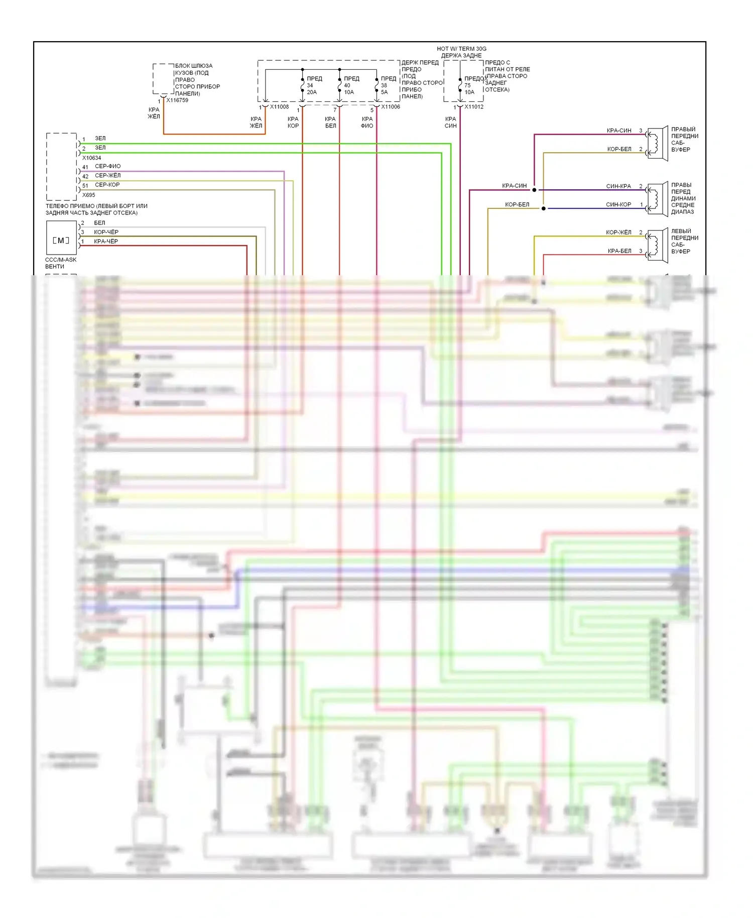 5 серия BMW E60/E61 рестайлинг (2007-2010): Электросхема магнитолы, без информации автомобиля компьютер стерео магнитолы (1 из 2) 