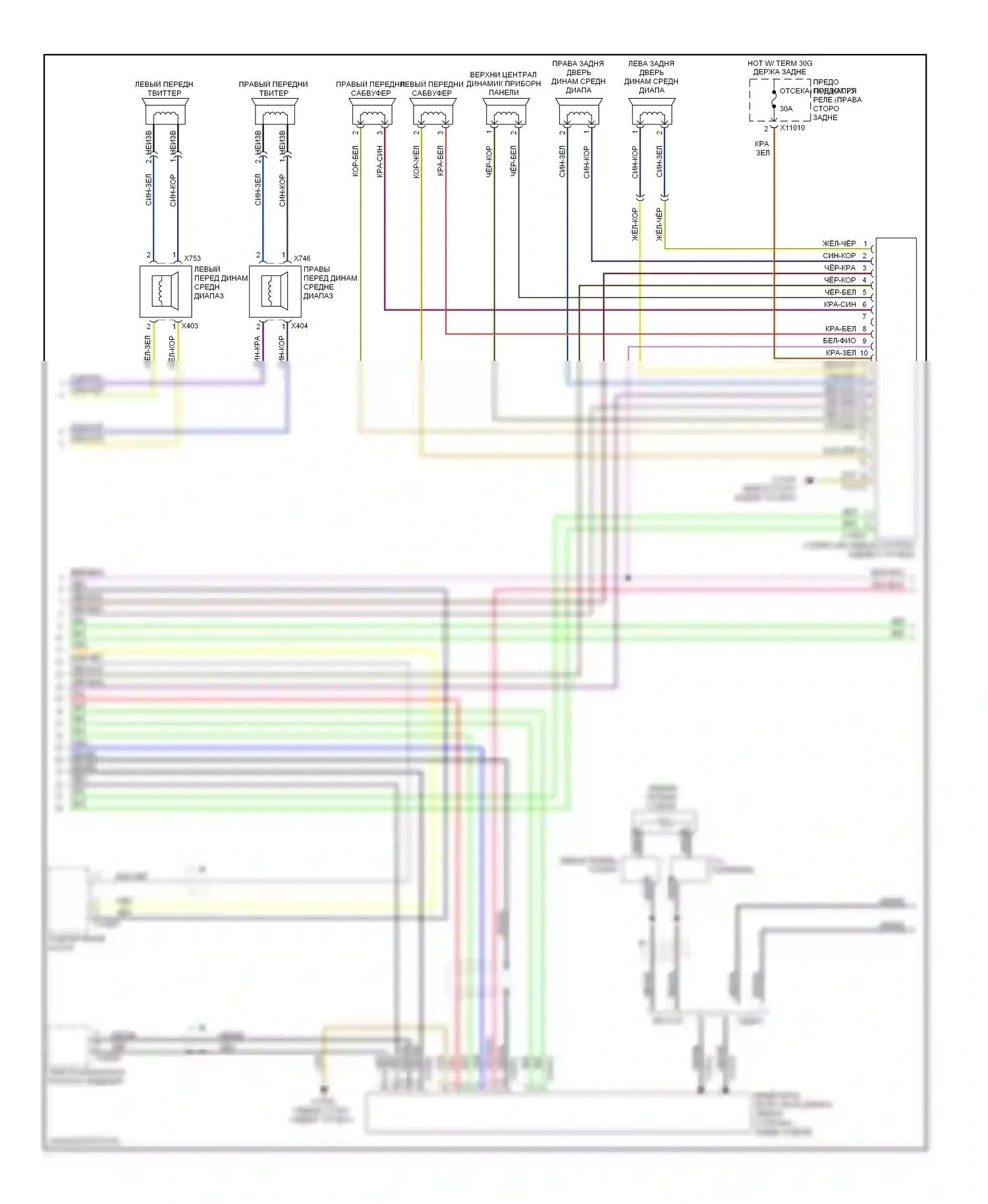 5 серия BMW E60/E61 рестайлинг (2007-2010): Электросхема навигации, без магнитолы hifi информационного компьютера автомобиля (2 из 3) 