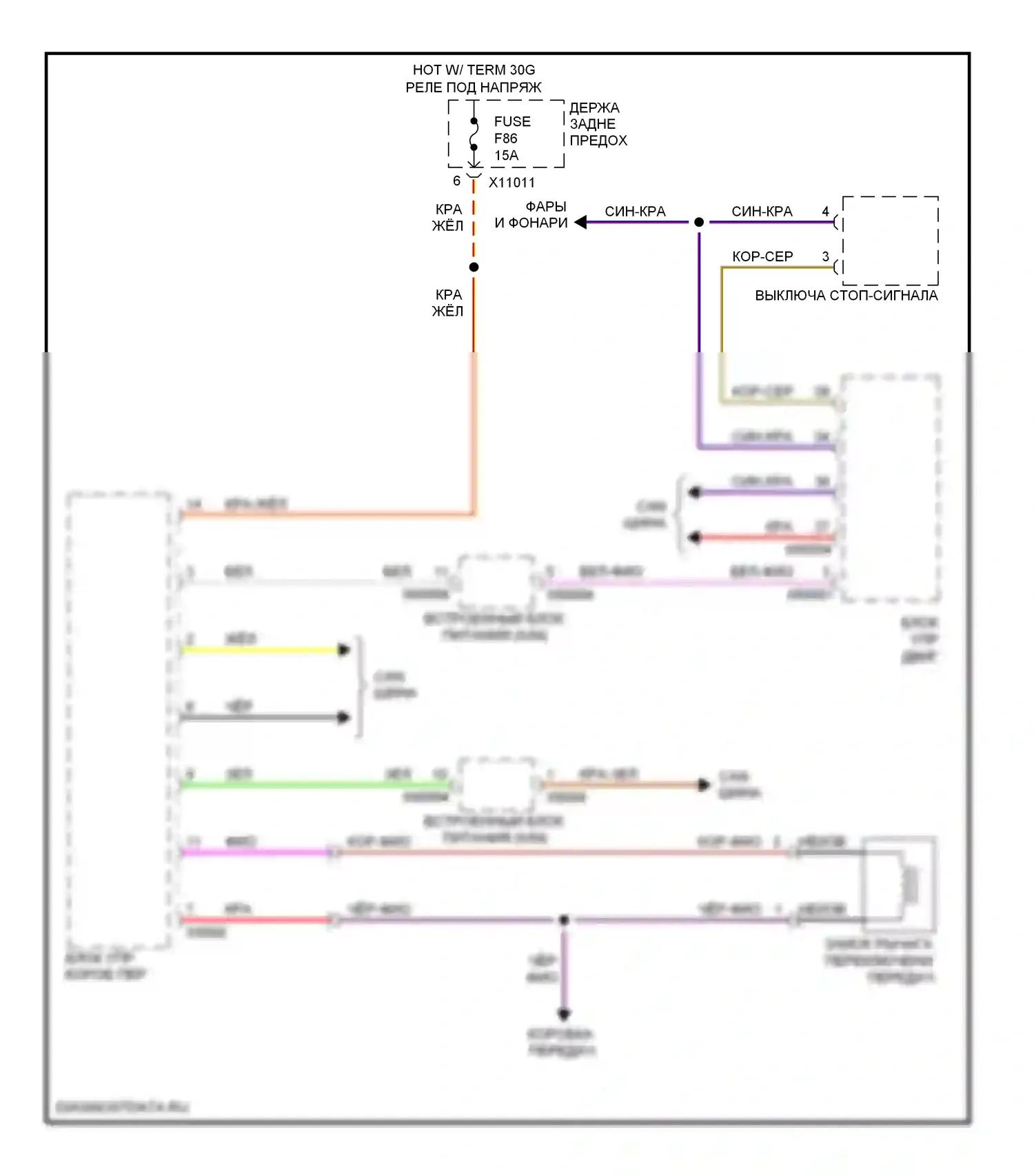 5 серия BMW E60/E61 (2002-2007): Электросхема автоматической коробки передач 