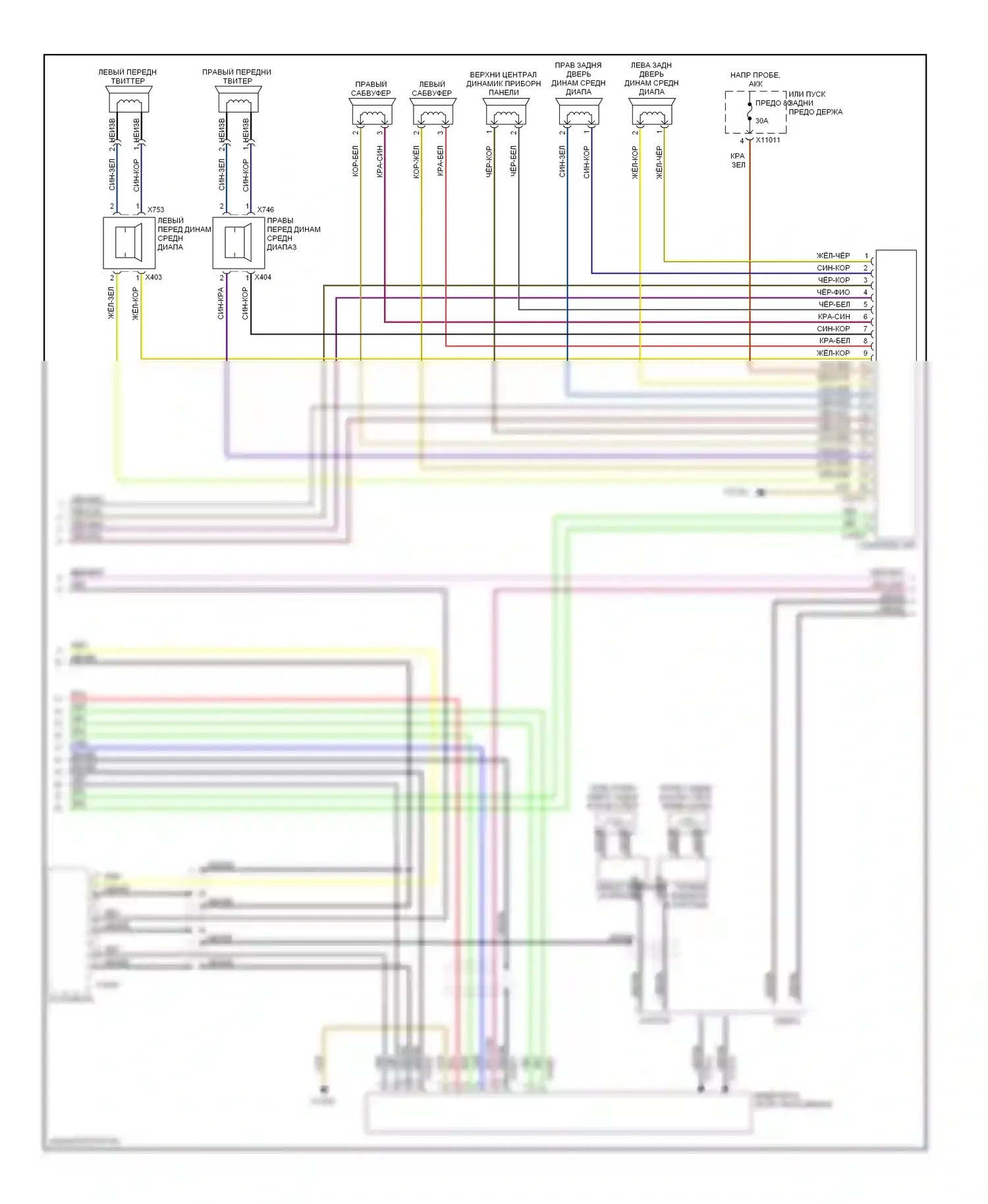 5 серия BMW E60/E61 (2002-2007): Магнитола электросхема с верхней магнитолой hifi (2 из 3) 
