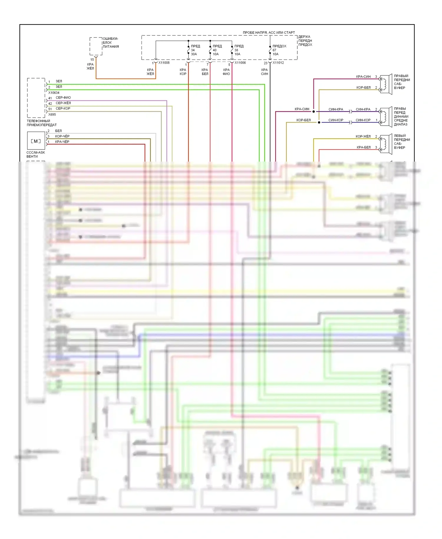 5 серия BMW E60/E61 (2002-2007): Электросхема навигации, со стерео магнитолы (1 из 2) 