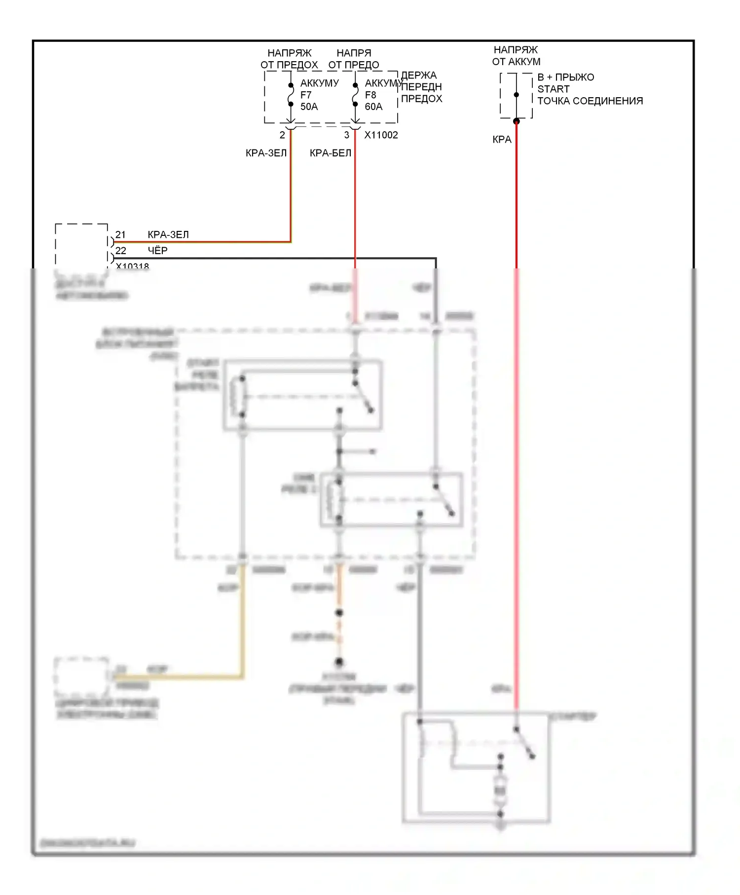 5 серия BMW E60/E61 (2002-2007): Электросхема стартера 