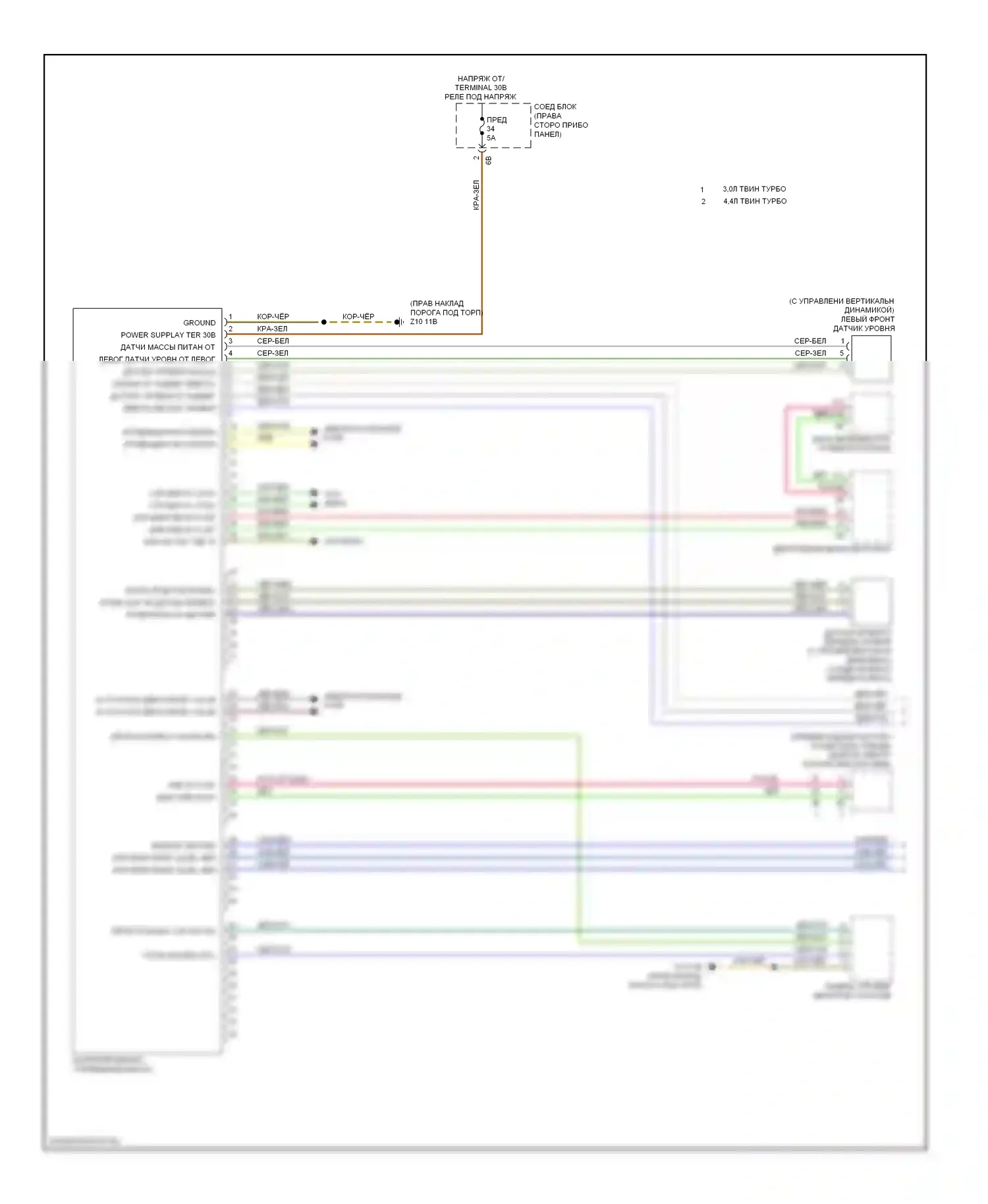 5 серия GT BMW F07 (2009-2013): Электросхема пневмоподвески (1 из 2) 