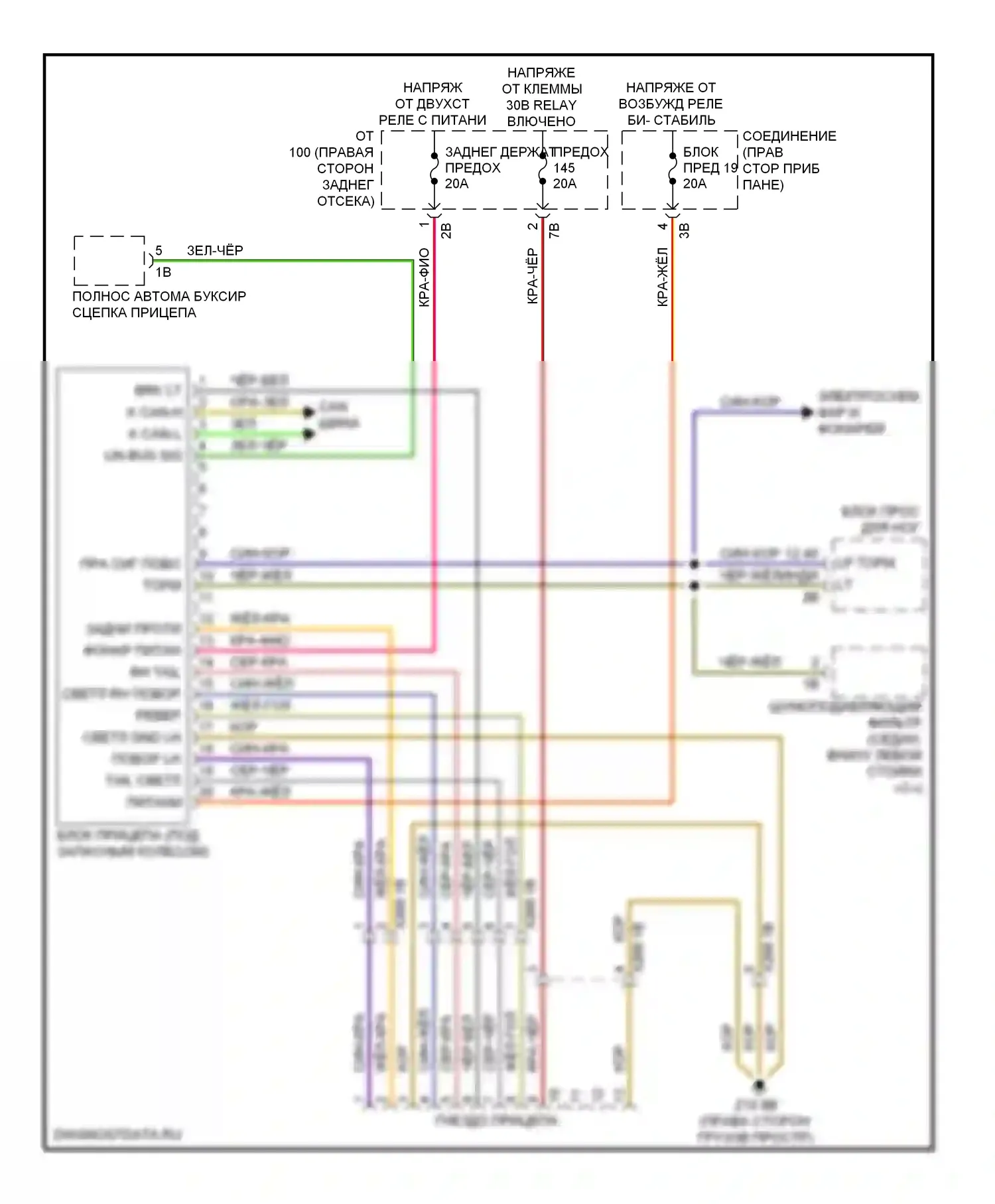 5 серия GT BMW F07 (2009-2013): Электросхема буксировки прицепа 
