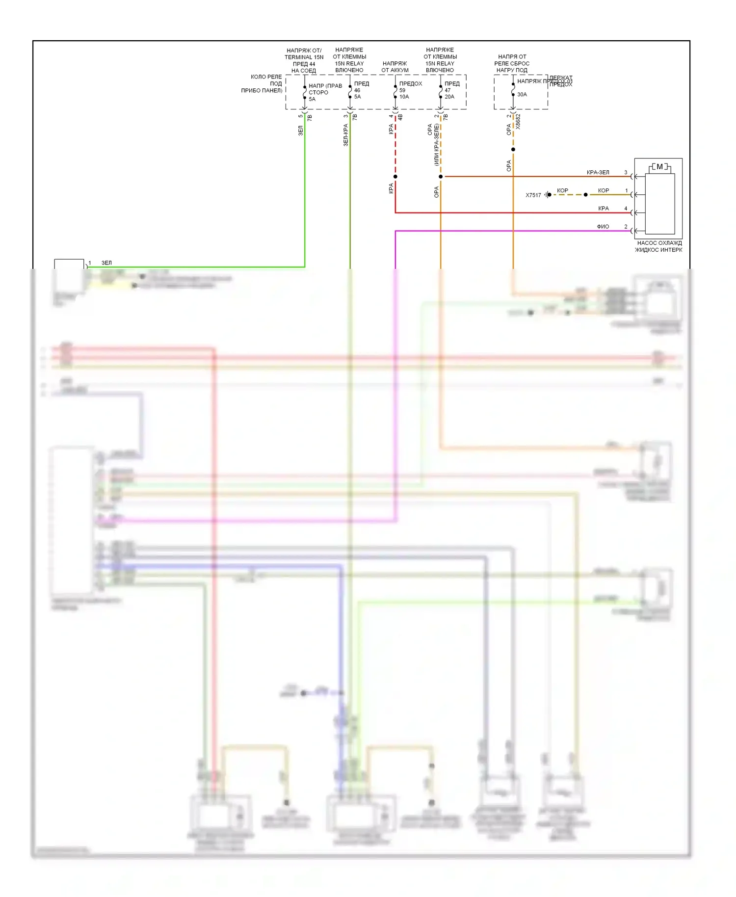 5 серия GT BMW F07 (2009-2013): Электросхема климат контроля, без заднего автоматического климат-контроля (2 из 3) 