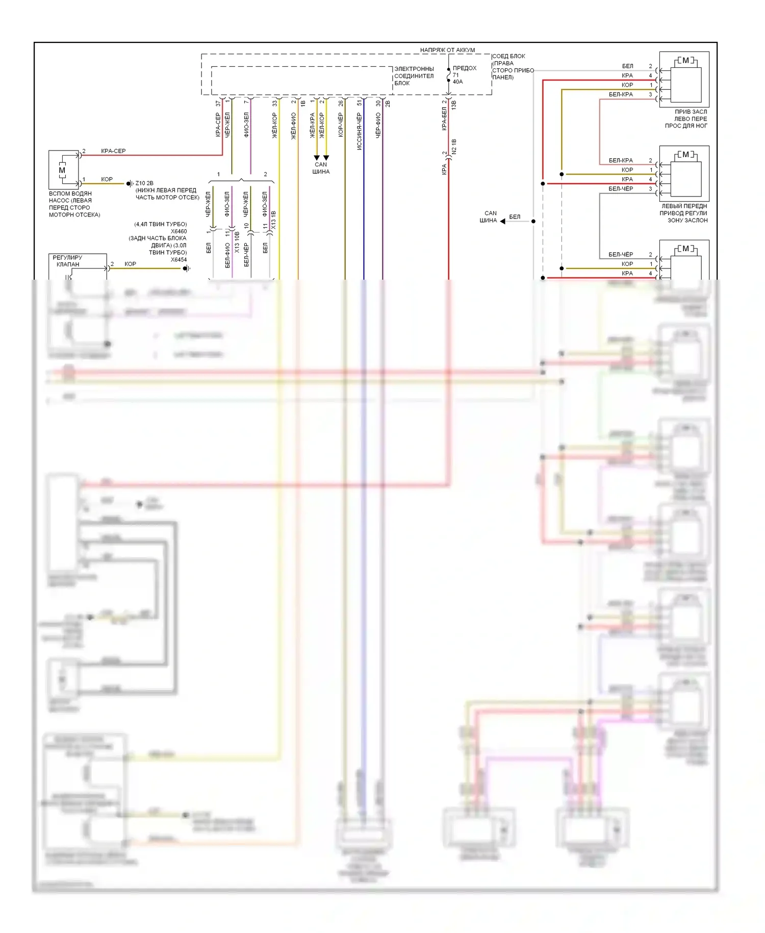 5 серия GT BMW F07 (2009-2013): Электросхема климат контроля, без заднего автоматического климат-контроля (3 из 3) 
