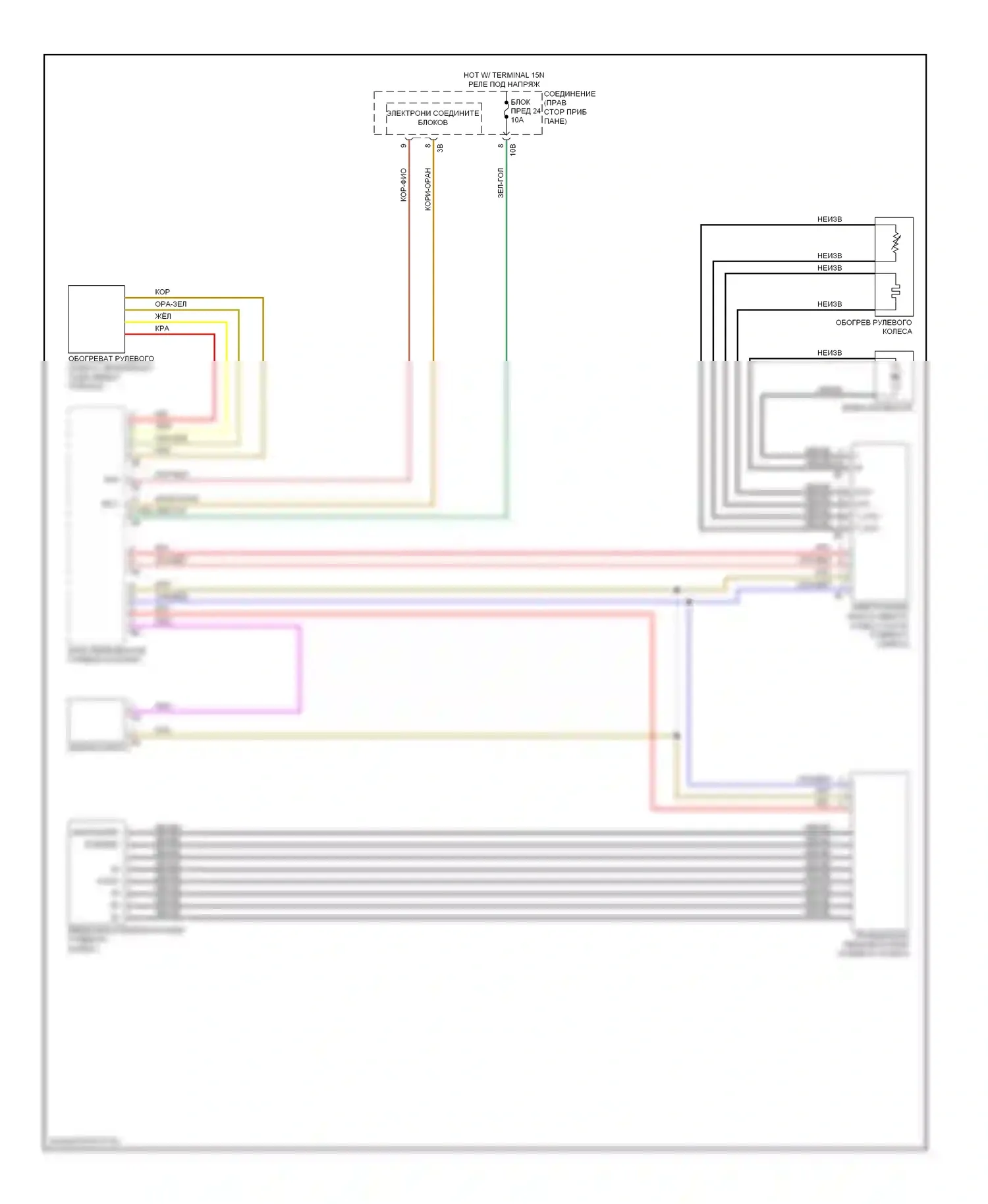 5 серия GT BMW F07 (2009-2013): Электросхема рулевого колеса с подогревом 