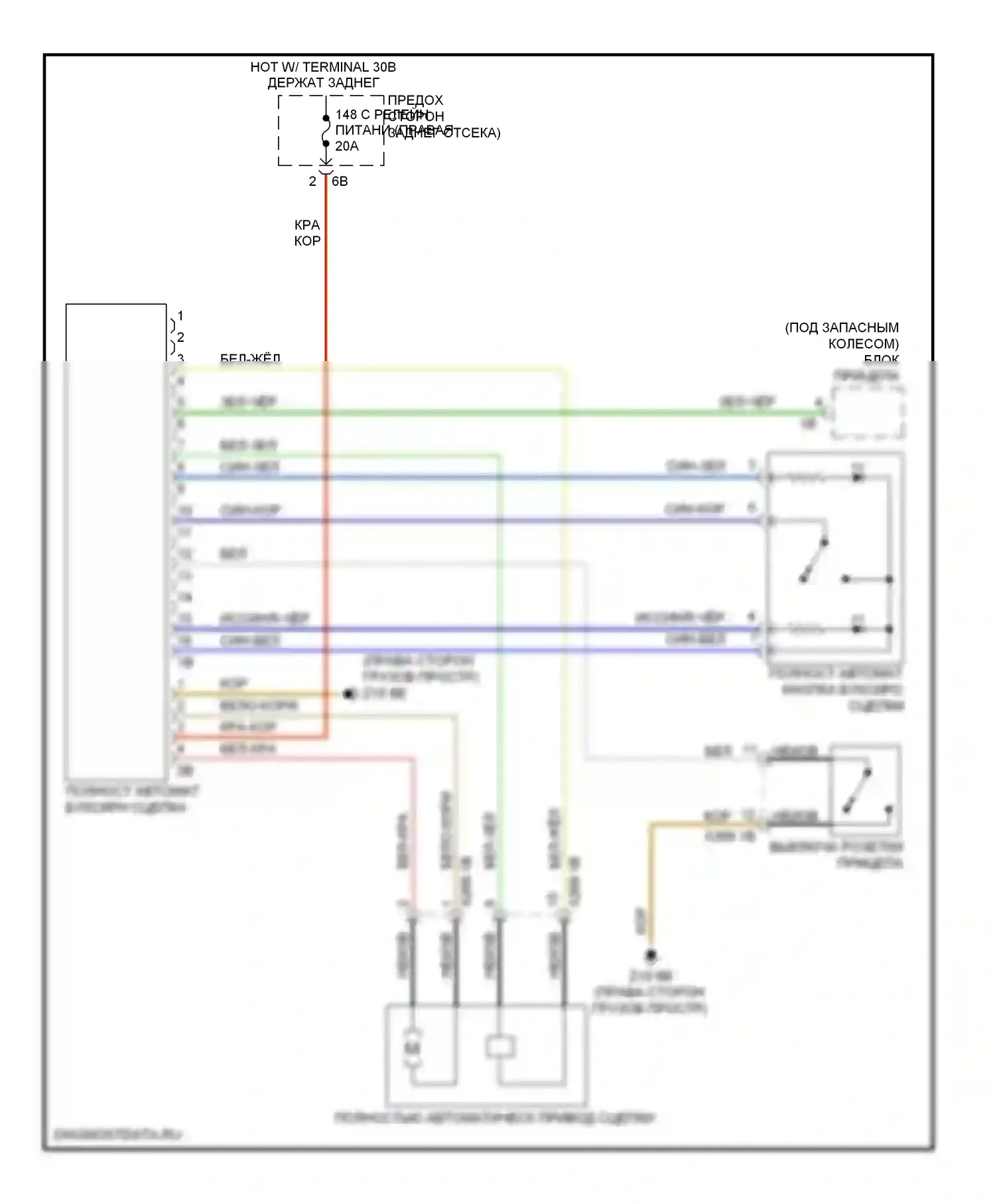 5 серия BMW F10/F11 (2009-2013): Электросхема активных управление кузовом и подвеской 
