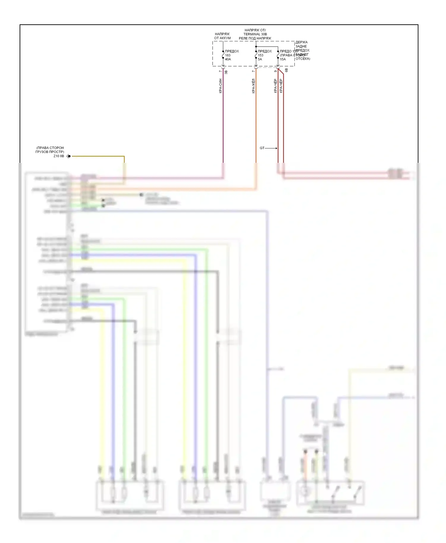 5 серия BMW F10/F11 (2009-2013): Электросхема открытия багажника и лючка топливного бака (1 из 2) 