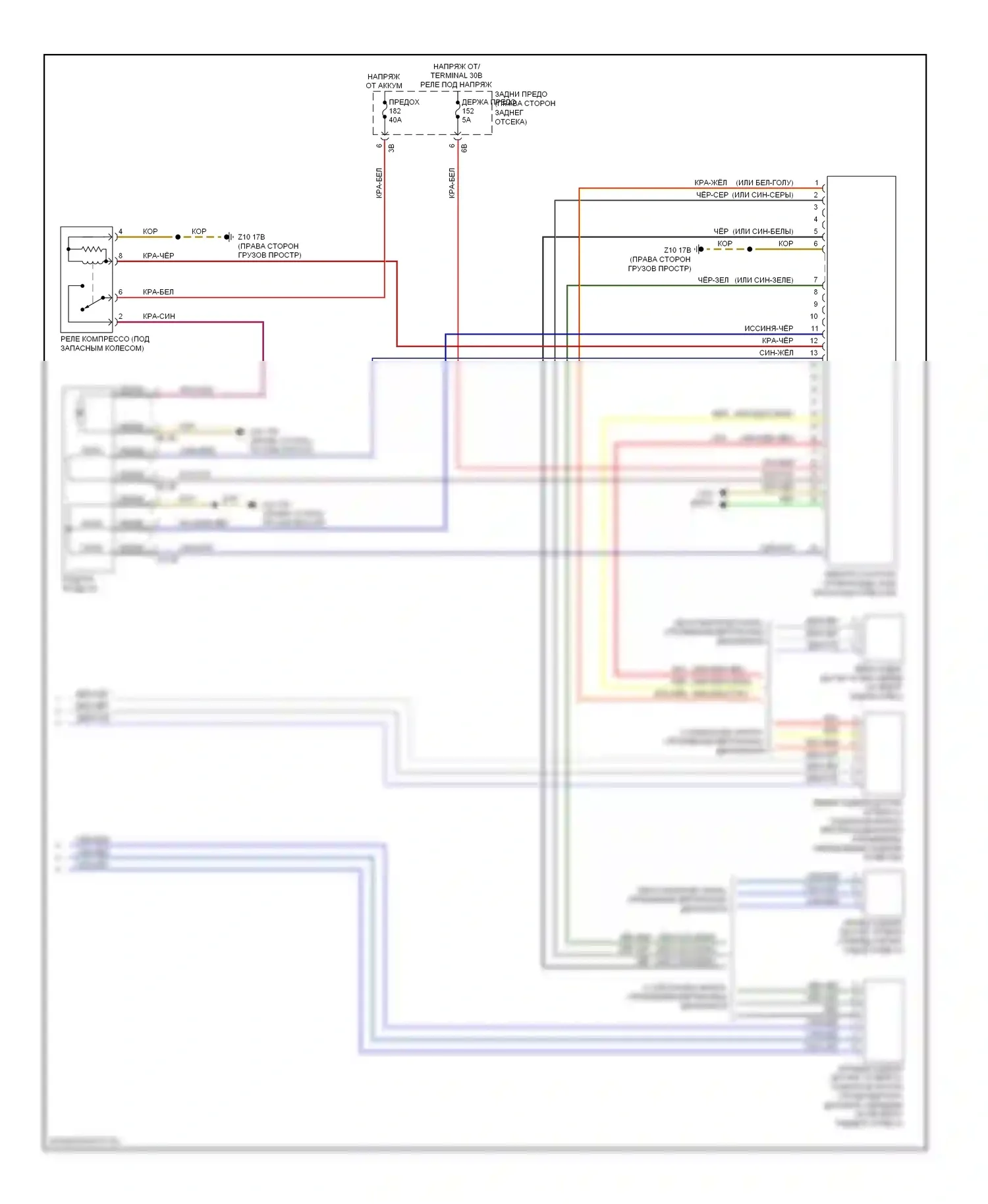 5 серия BMW F10/F11 (2009-2013): Электросхема пневмоподвески (2 из 2) 