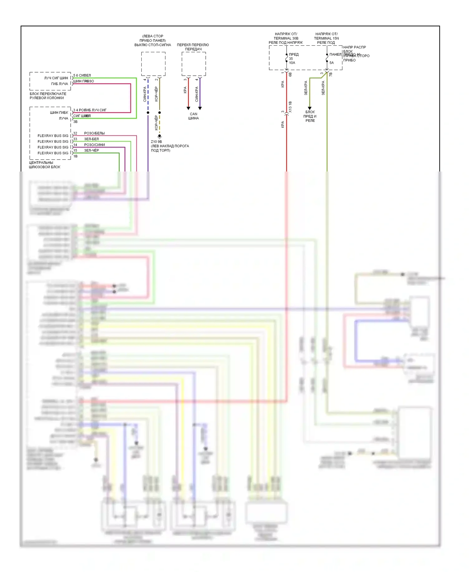 5 серия BMW F10/F11 (2009-2013): Электросхема круиз-контроля 