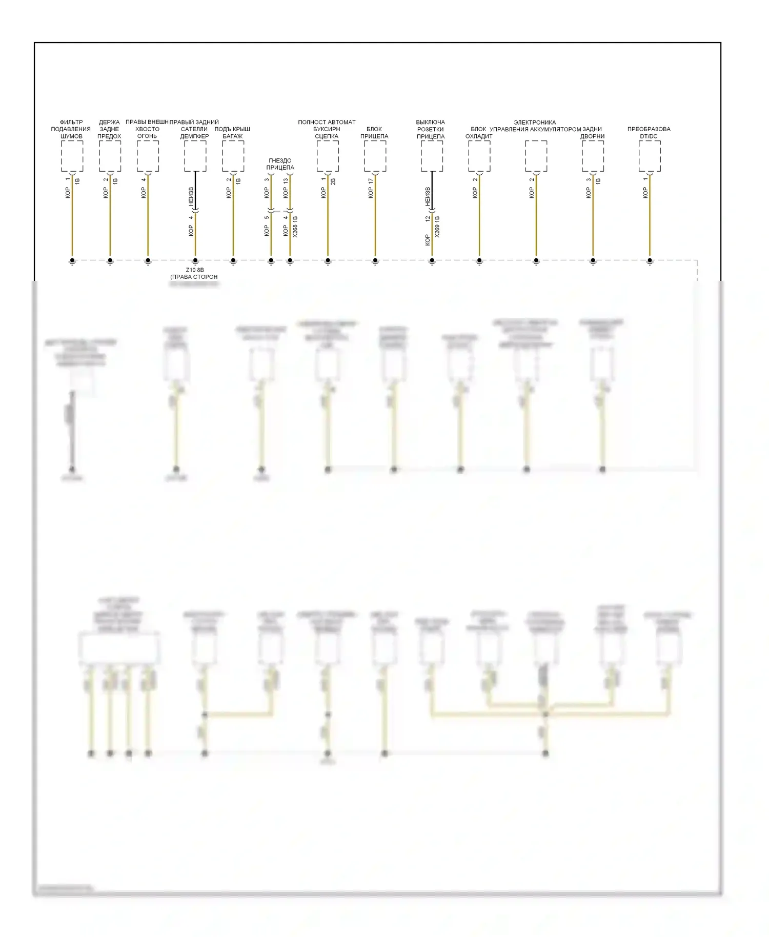 5 серия BMW F10/F11 (2009-2013): Электросхема разводки массы (6 из 6) 
