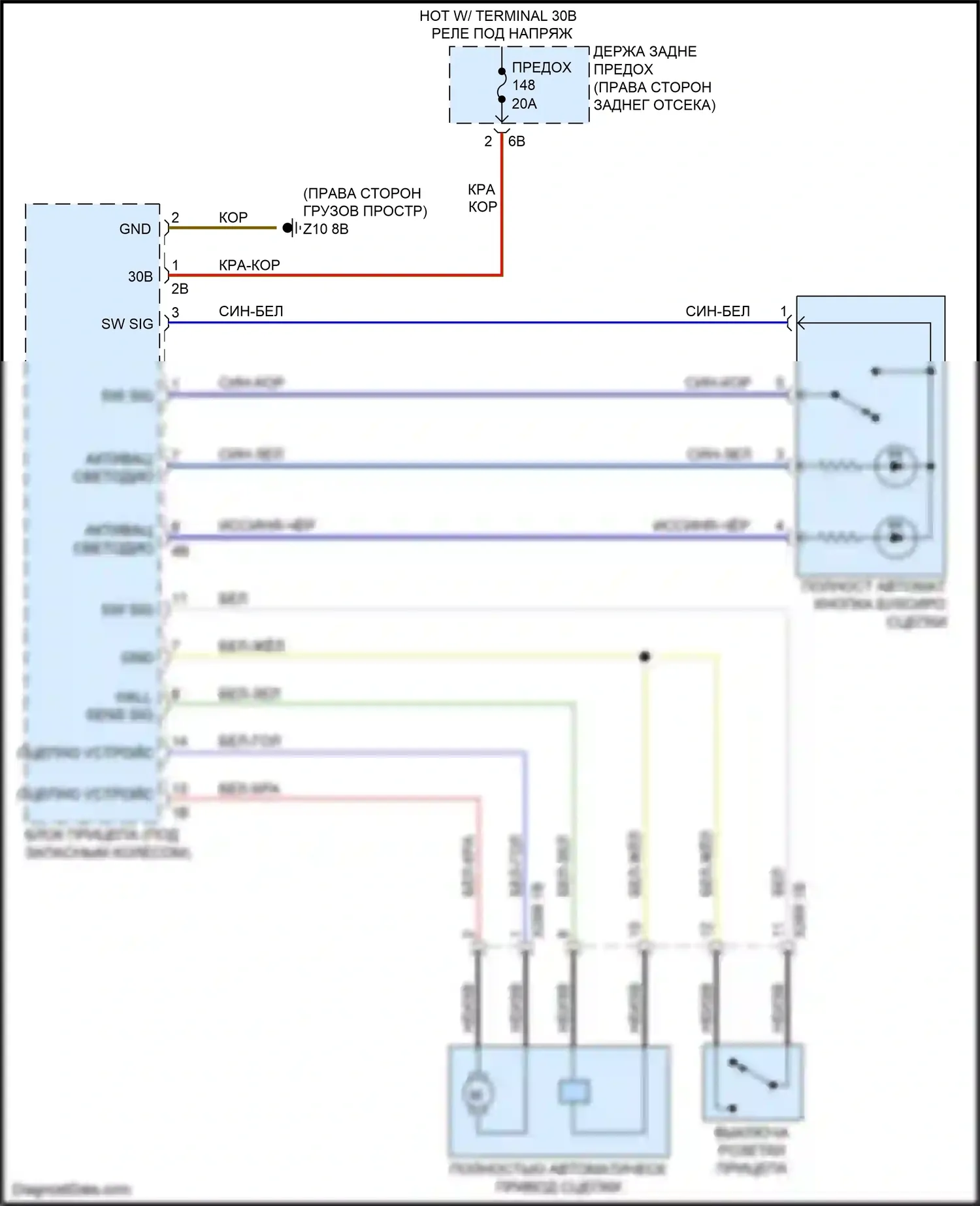 5 серия BMW F10/F11 рестайлинг (2013-2017): Электросхема активных управление кузовом и подвеской 
