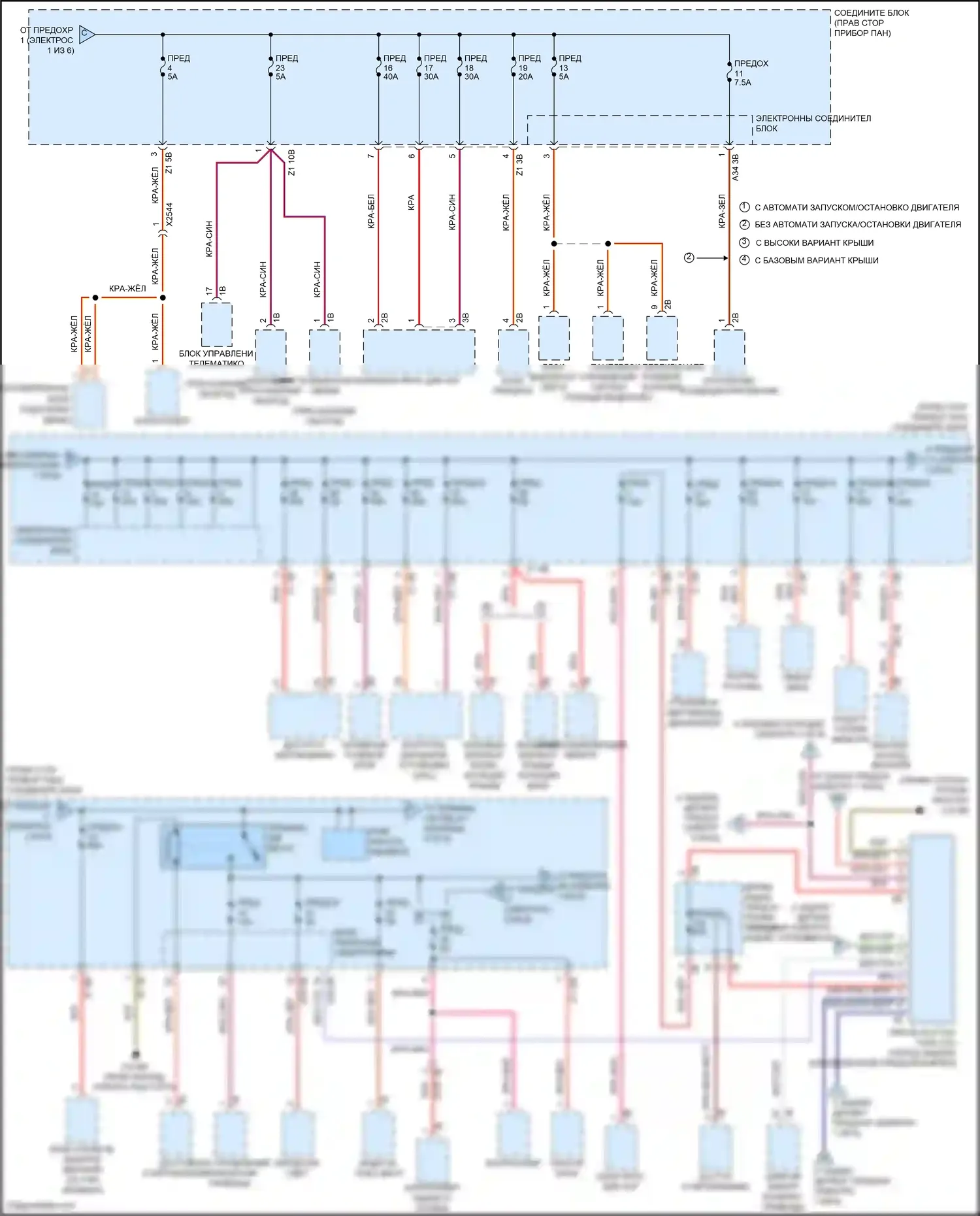 5 серия BMW F10/F11 рестайлинг (2013-2017): Электросхема блока предохранителей реле (2 из 6) 