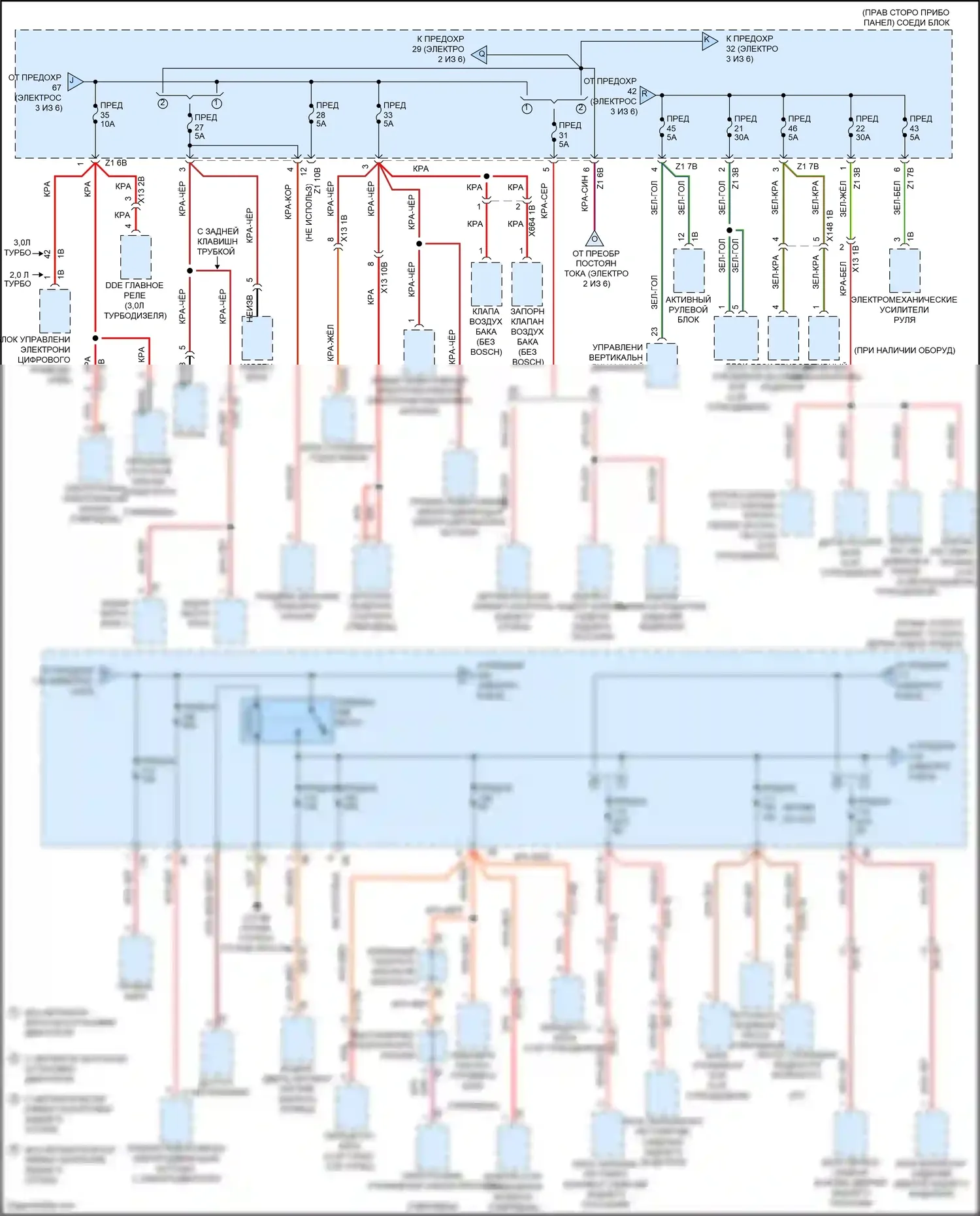 5 серия BMW F10/F11 рестайлинг (2013-2017): Электросхема блока предохранителей реле (4 из 6) 