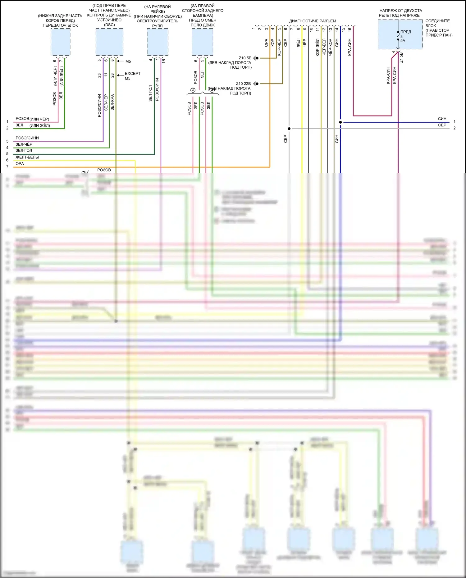 5 серия BMW F10/F11 рестайлинг (2013-2017): Can шина электросхема (2 из 6) 